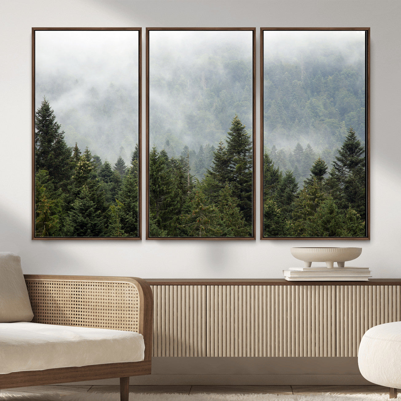 37010054-MGV-CV-36X24 - Misty Mountain Forest Wall Art Canvas Print