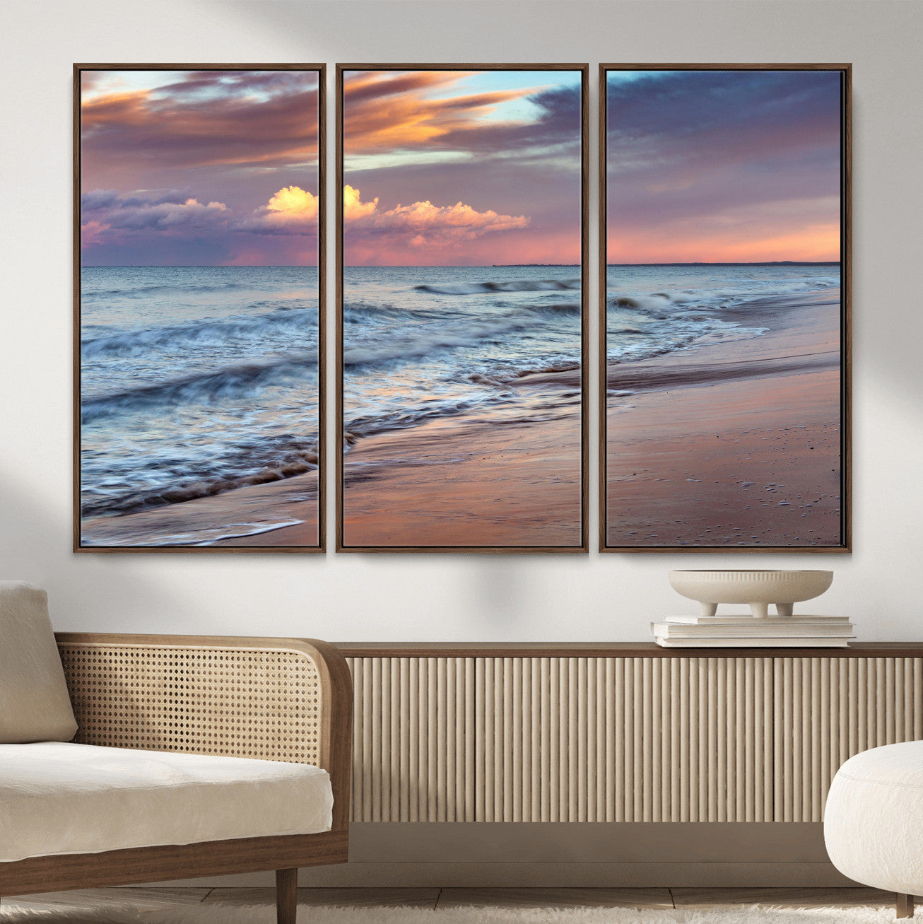 67765254-MGV-CV-36X24 - Ocean Sunset Wall Art Canvas Print – Coastal Beach Photography Artwork Print for Living Room, Bedroom, and Relaxing Home Decor