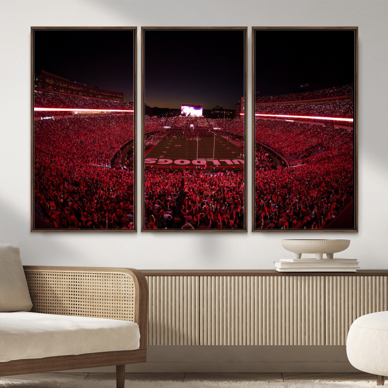 76277124-MGV-CV-36X24 - Sanford Stadium Wall Art Canvas Print – Georgia Bulldogs Football Artwork Print for Home, Office, and Sports Room Decor