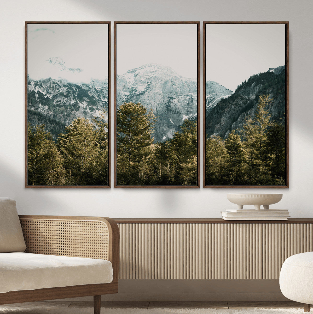 48479662-MGV-CV-36X24 - Mountain Forest Wall Art Canvas Print, Alpine Landscape Nature Photography, Moody Wilderness Wall Decor