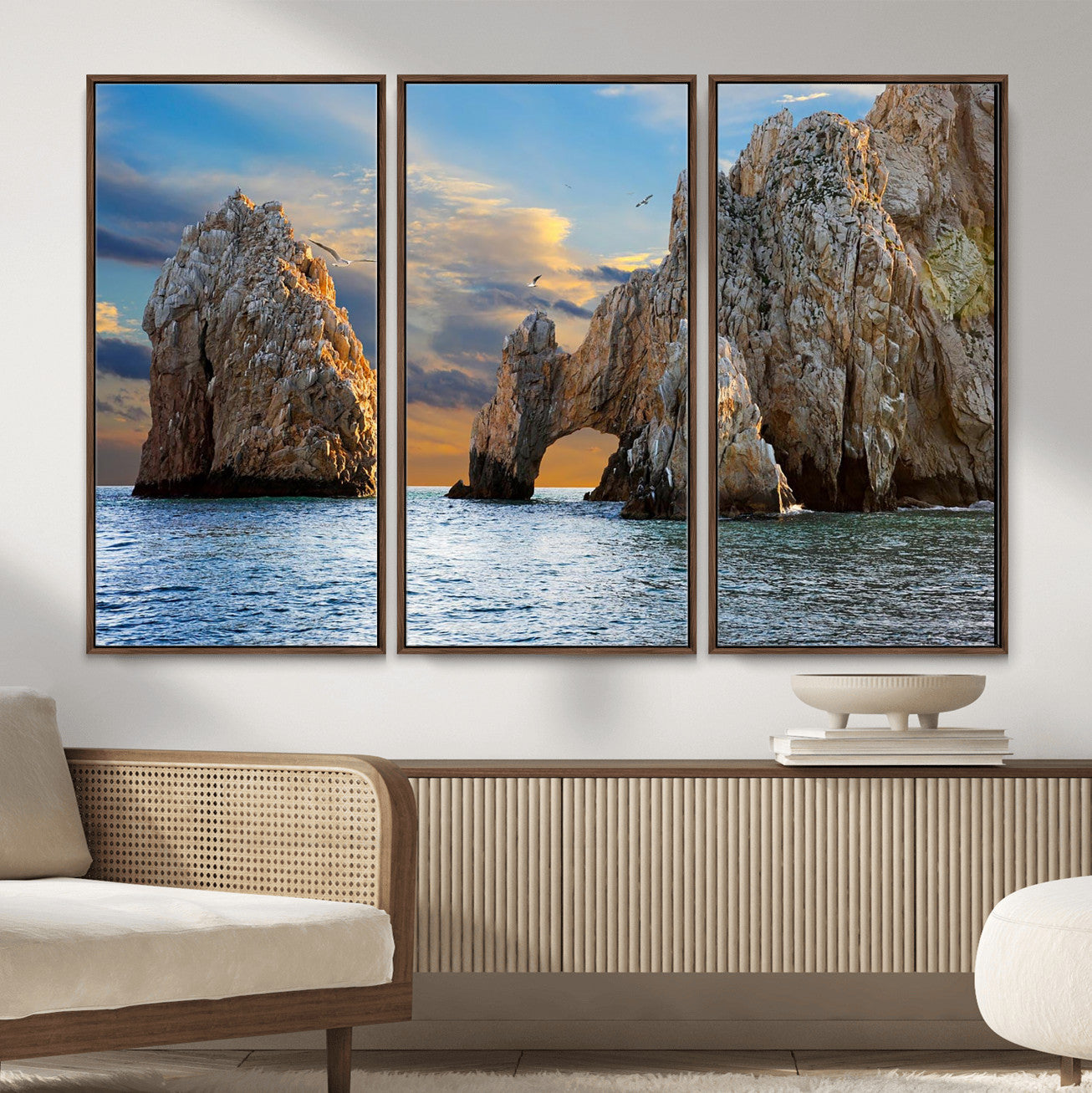63505689-MGV-CV-36X24 - El Arco Cabo San Lucas Ocean Arch Wall Art Canvas Print, Baja California Rock Arch Seascape Canvas Print, Mexico Coastal Landmark Scenic Art Printing
