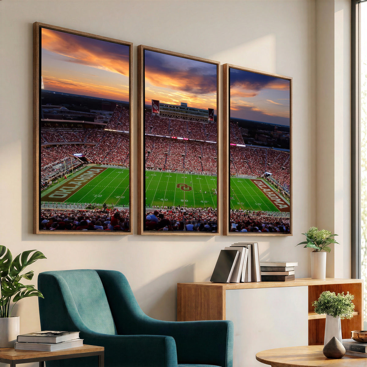 51457497-MGV-CV-36X24 - Oklahoma Sooners Stadium Wall Art Canvas Print, College Football Decor