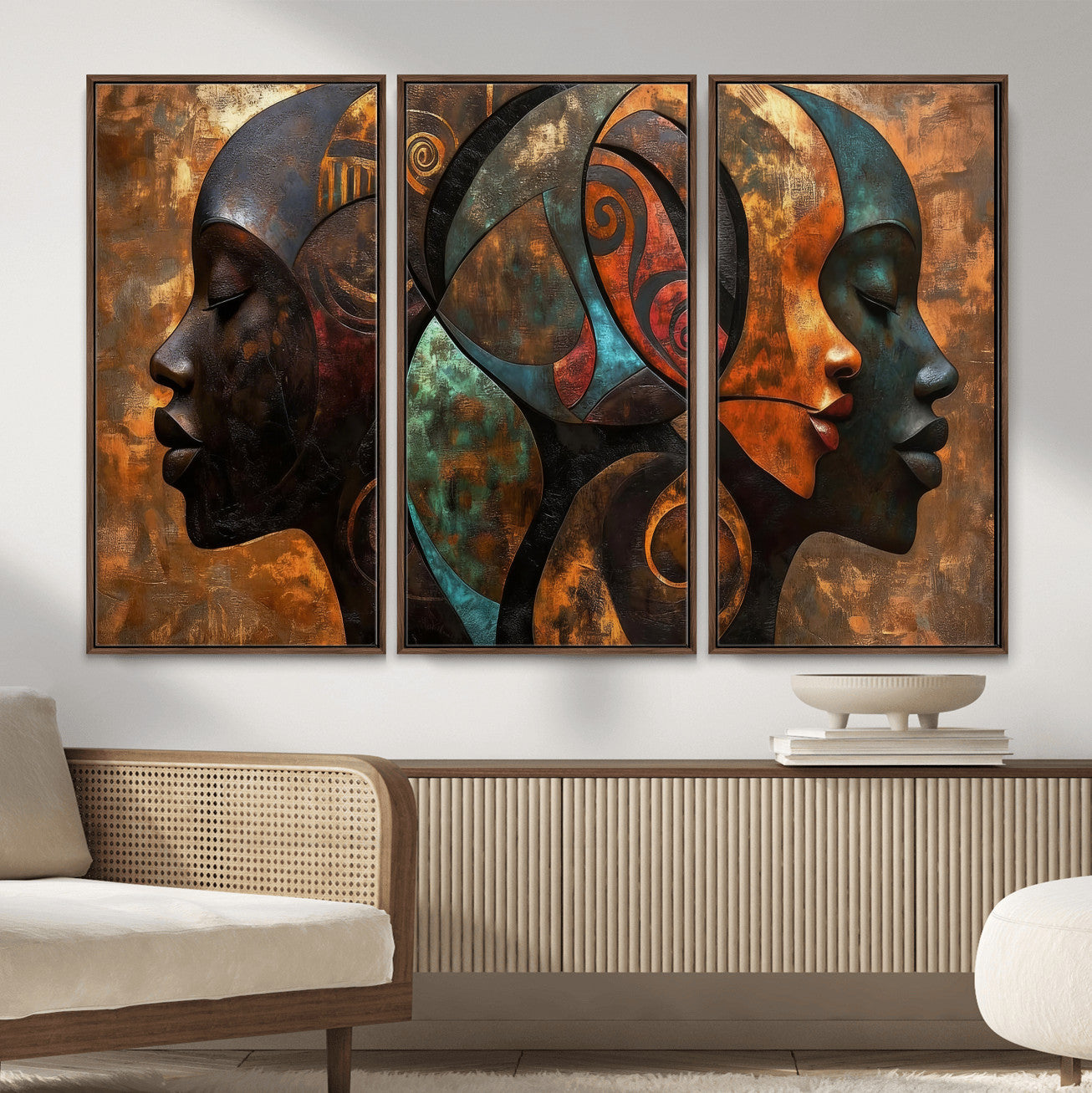 81517886-MGV-CV-36X24 - Abstract Afro American Women Wall Art Canvas Print