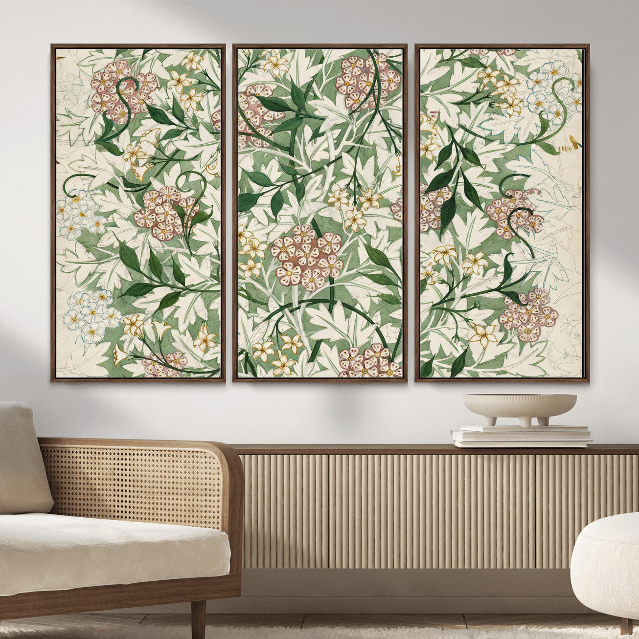 33560597-MGV-CV-36X24 - William Morris Jasmine 1872 Canvas Wall Art — Arts and Crafts Botanical Print | Vintage Green Floral Decor | Cottagecore Gift | Classic Art