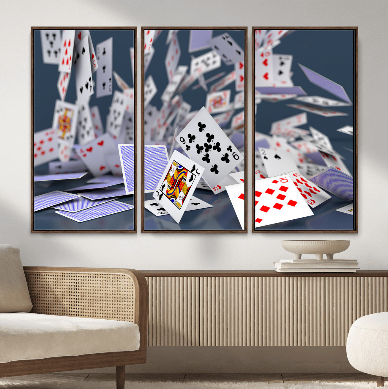 66392185-MGV-CV-36X24 - Playing Cards Canvas Wall Art | Casino Game Room Decor, Poker Decor Art