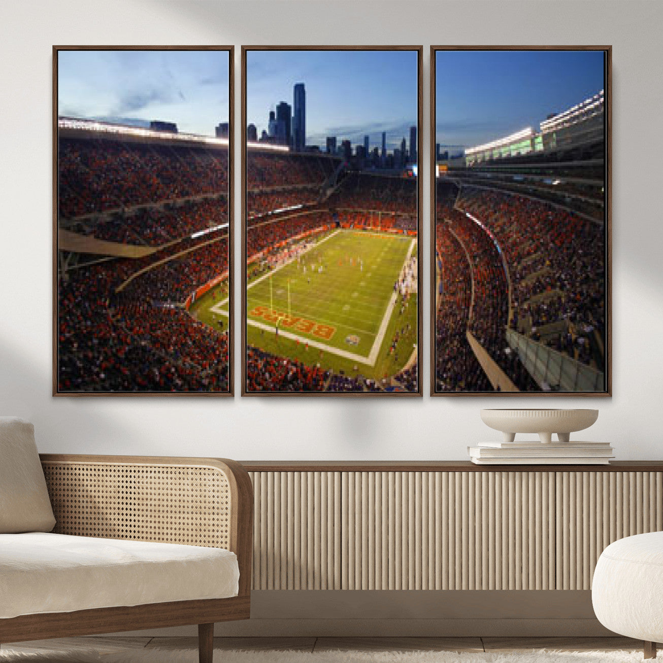 50691720-MGV-CV-36X24 - Chicago Bears Soldier Field Canvas Wall Art, NFL Stadium Panorama Print, Football Arena Photography for Sports Fans