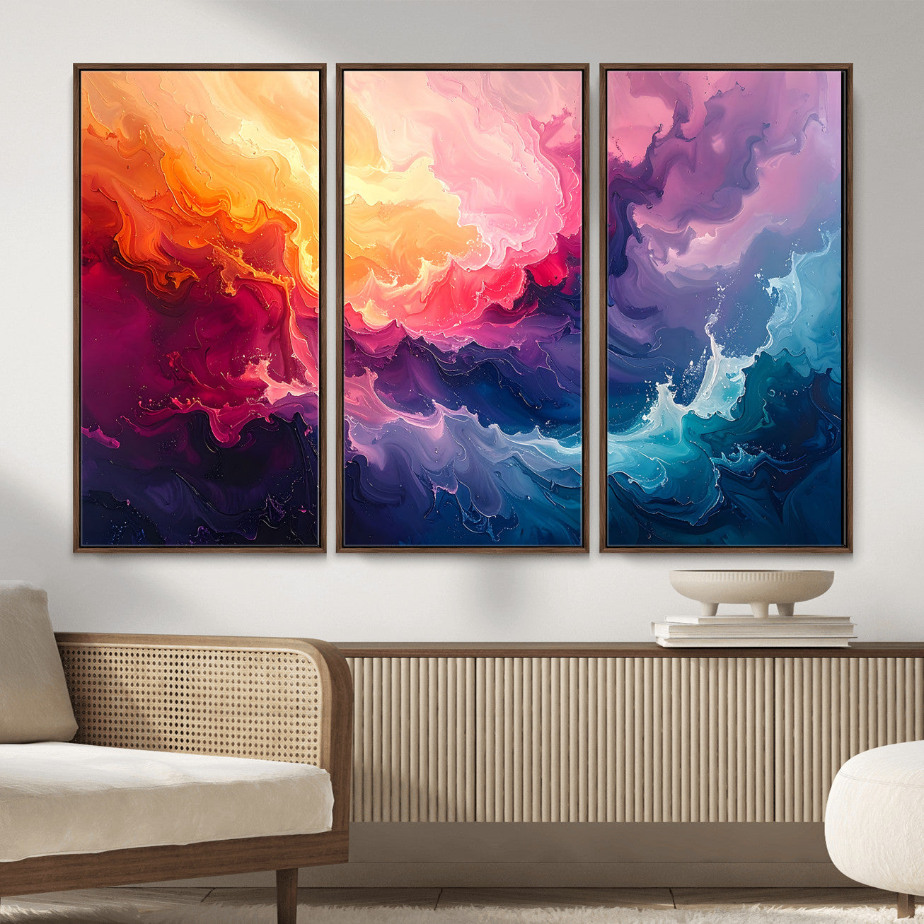 16157633-MGV-CV-36X24 - Large Colorful Abstract Canvas Wall Art Print, Vibrant Popup Color Art Print