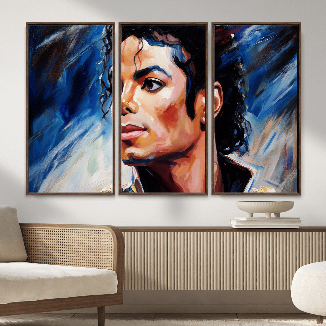 51466481-MGV-CV-36X24 - Abstract Michael Jackson Photo Wall Art Canvas Print