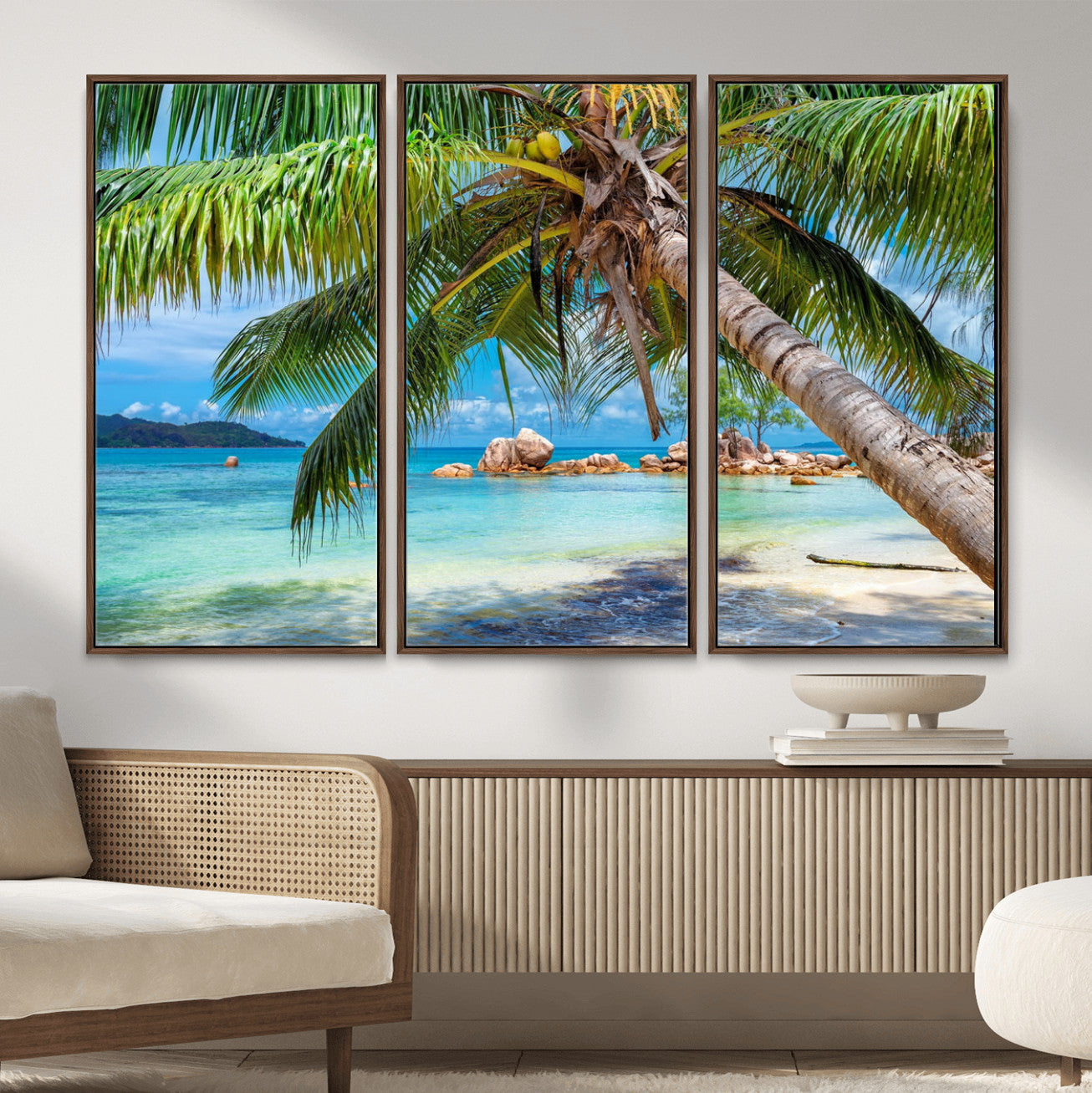 86824715-MGV-CV-36X24 - Seychelles Beach Canvas Wall Art - Anse Volbert Praslin Island Print