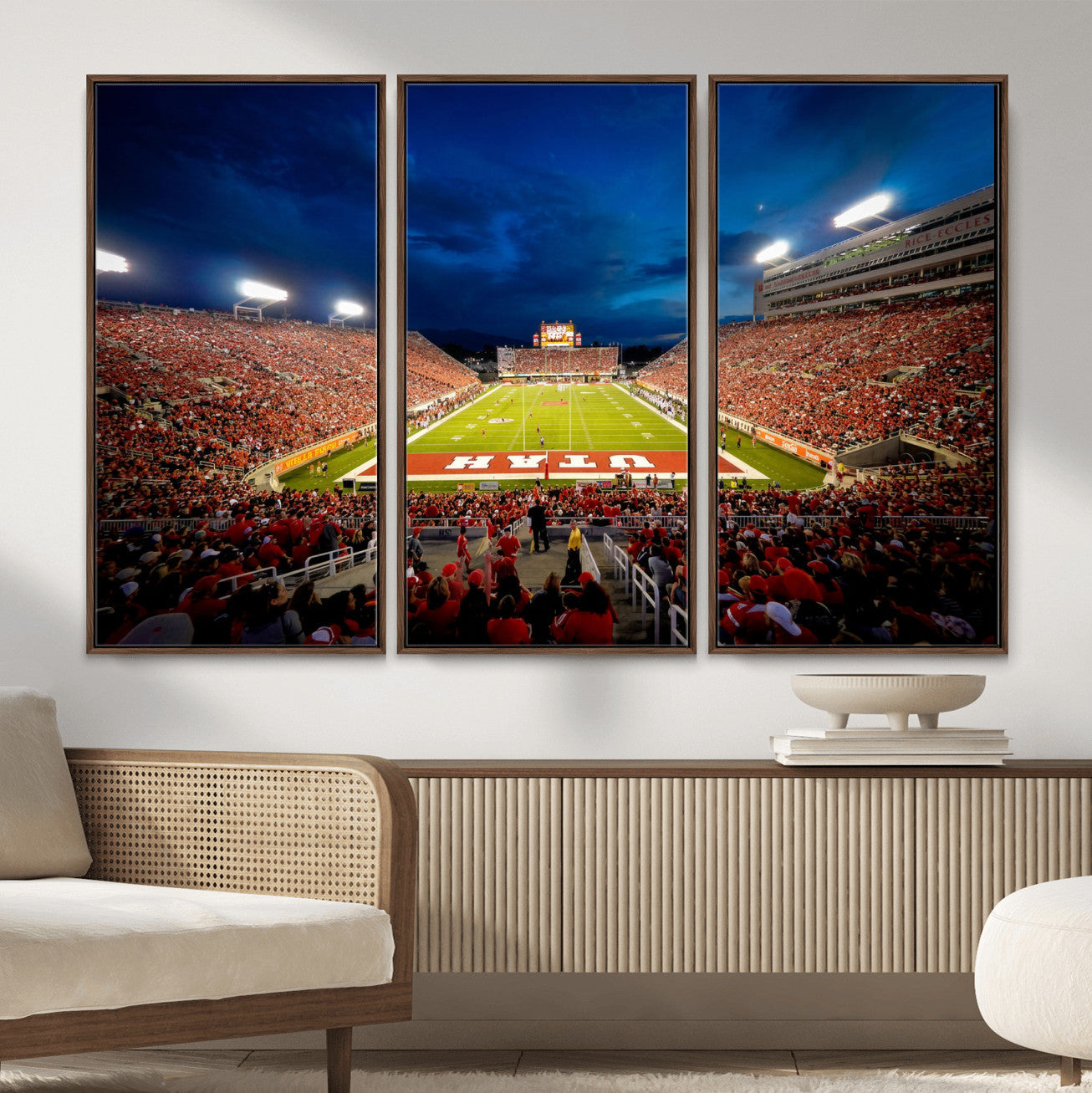 74019251-MGV-CV-36X24 - Rice-Eccles Stadium Wall Art Canvas Print - Utah Salt Lake City Stadium Print