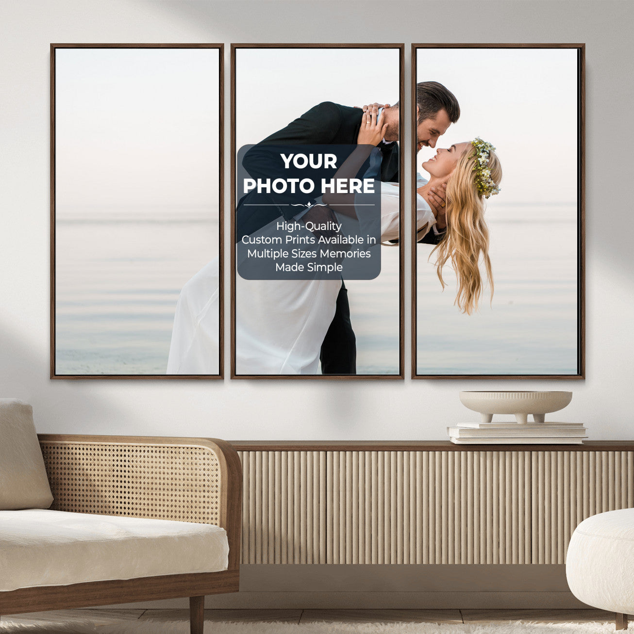 46573466-MGV-CV-48X32-3P - Custom Photo Canvas Print, Personalized Picture Wall Art, Your Image on Canvas, Family Portrait Gift
