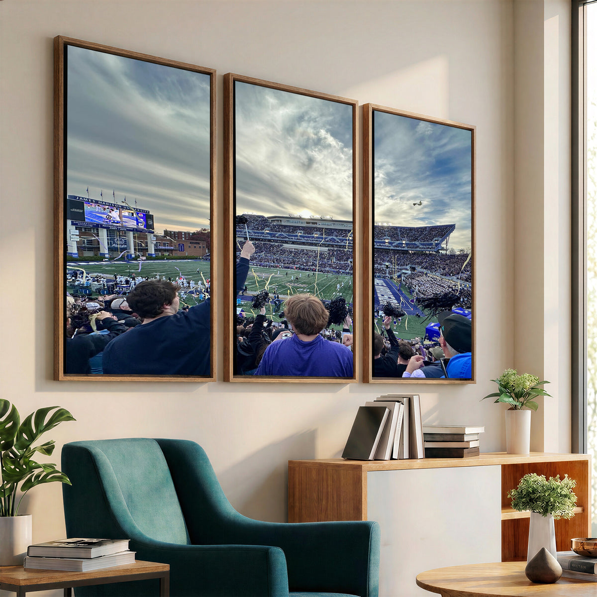 400867JMU-MGV-CV-36X24 - JMU Stadium Wall Art Canvas Print for Game Room Decor - James Madison University Stadium