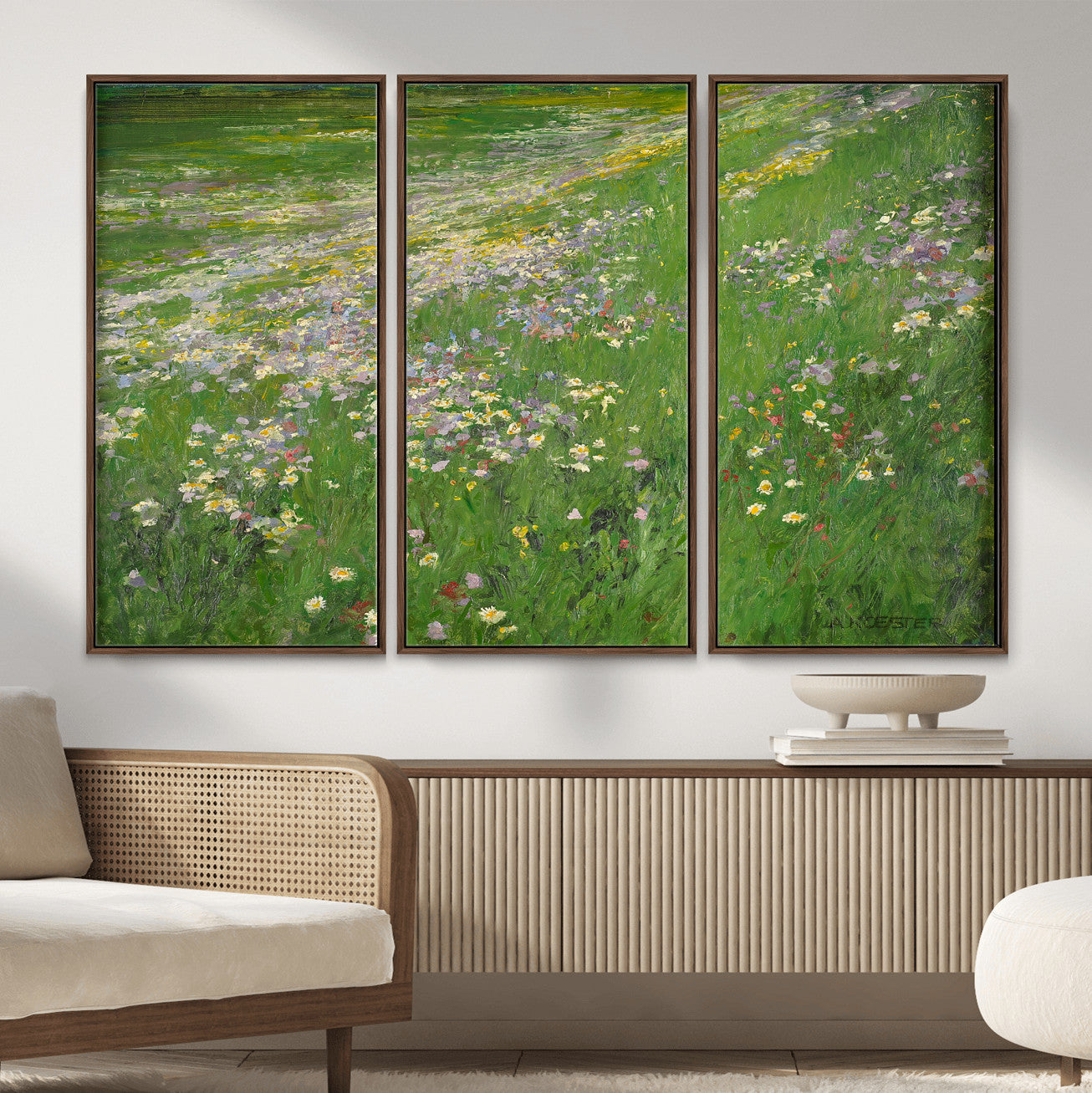63535040-MGV-CV-36X24 - Alexander Koester Flower Meadow Canvas Wall Art, Vintage Landscape Print