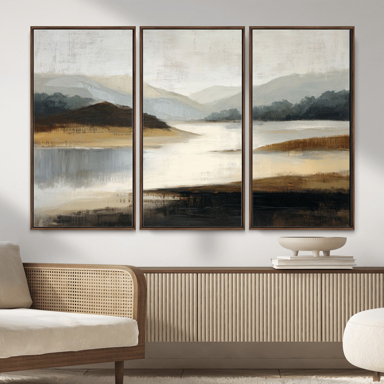 36730896-MGV-CV-36X24 - Modern Abstract Landscape Canvas Wall Art, Minimalist Nature Printing