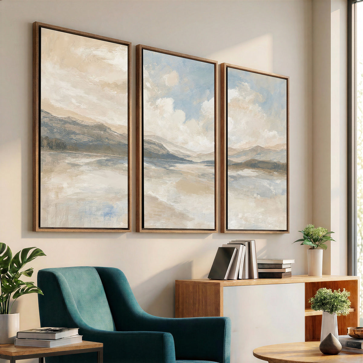 12998065-MGV-CV-36X24 - Serene Mountain and Lake Landscape Canvas Wall Art
