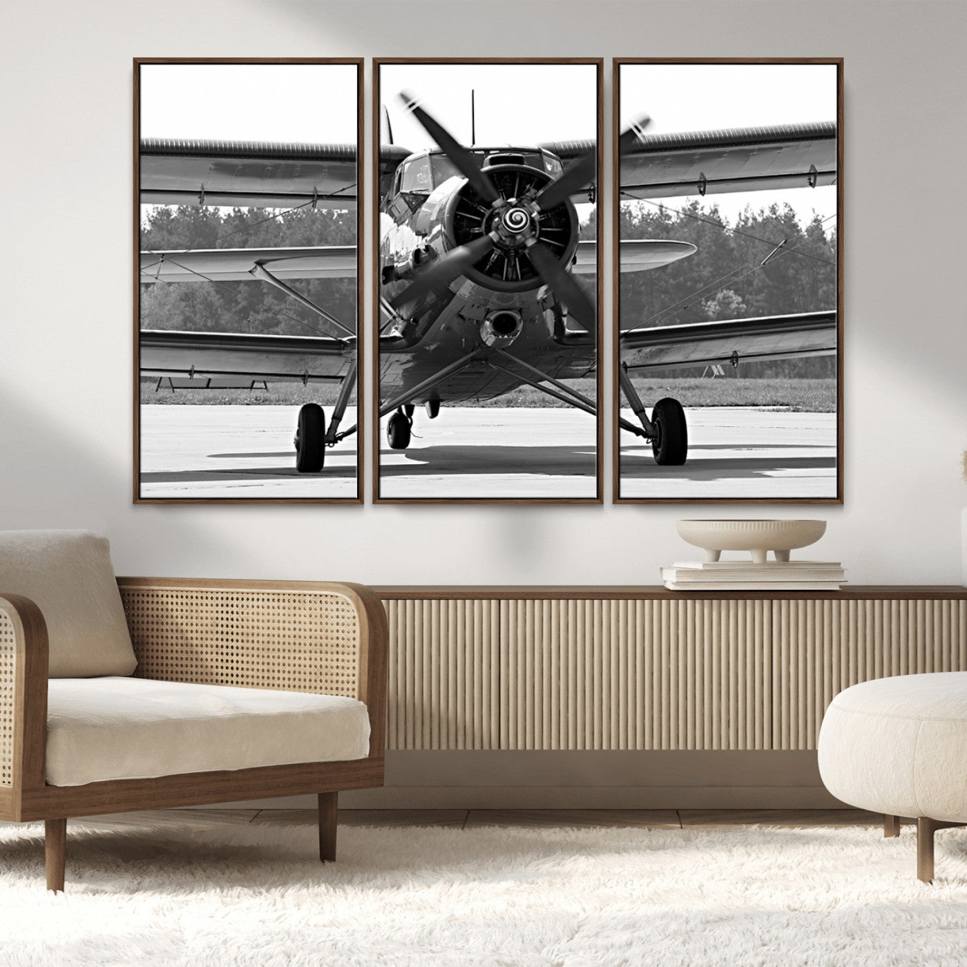 MGV-FC-48X32-3P - Wall Art Old War Plane Canvas Print