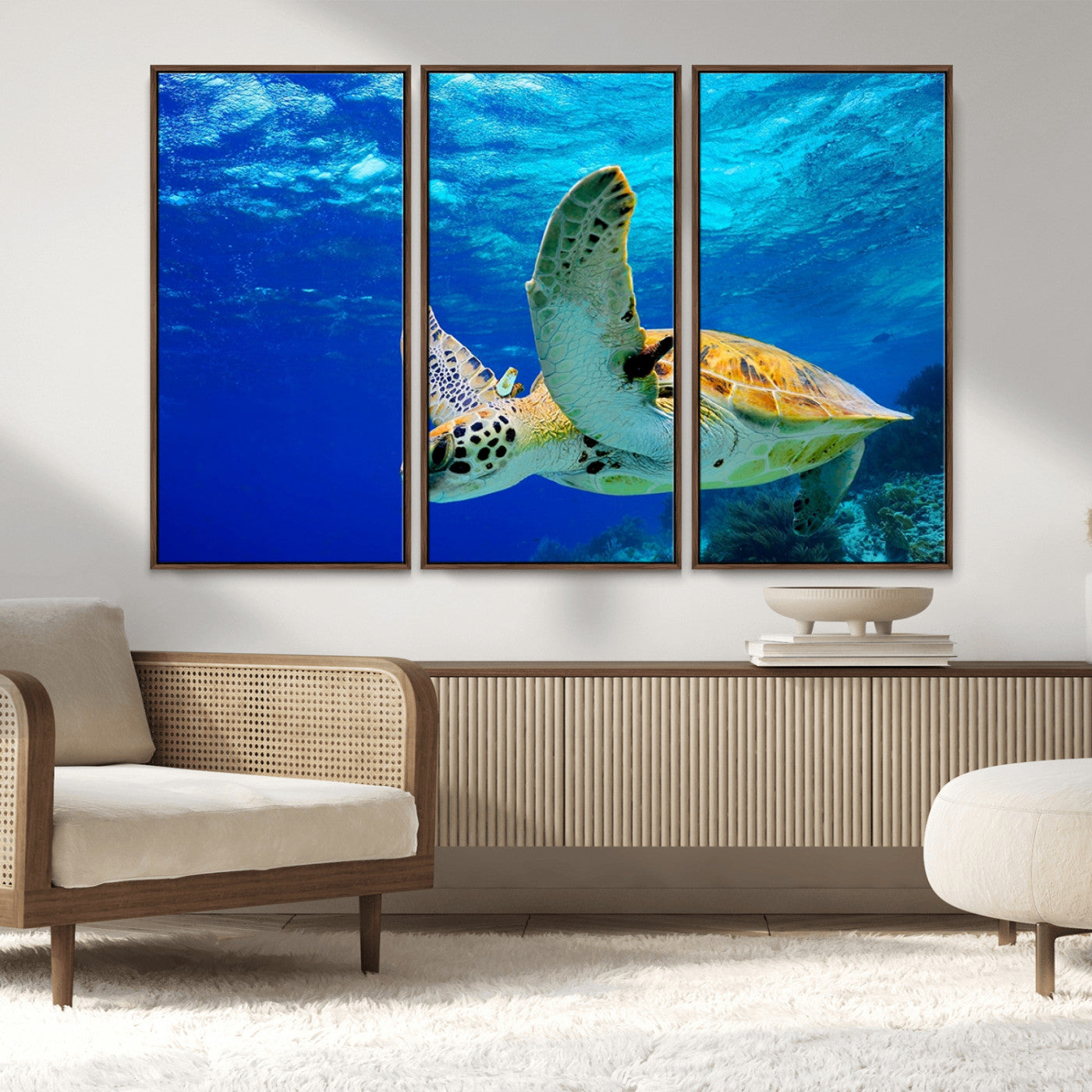 -Sea Turtle Wall Art Canvas Print, Sea life in the Ocean Wall Art Printing