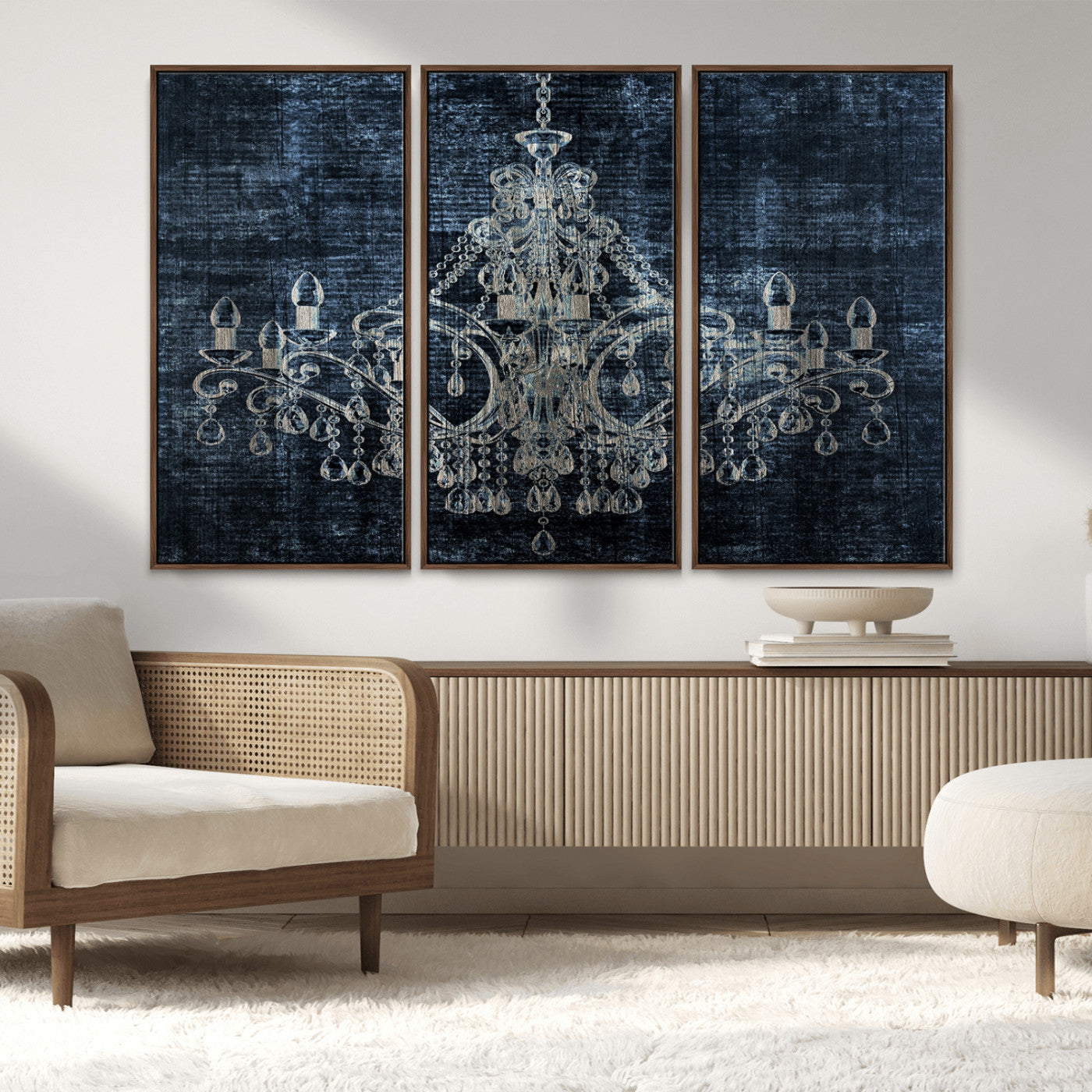 MGV-FC-48X32-3P - Dark Chandelier Wall Art Canvas Print