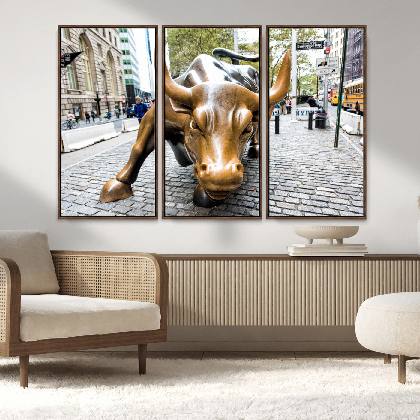 MGV-FC-48X32-3P - Charging Bull Wall Art Canvas Print