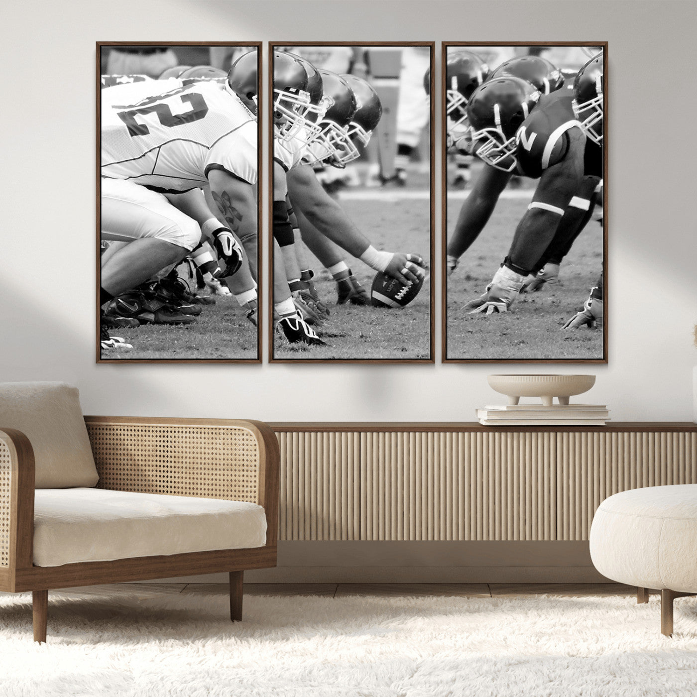 MGV-FC-48X32-3P - American Football Player Wall Art Canvas Print
