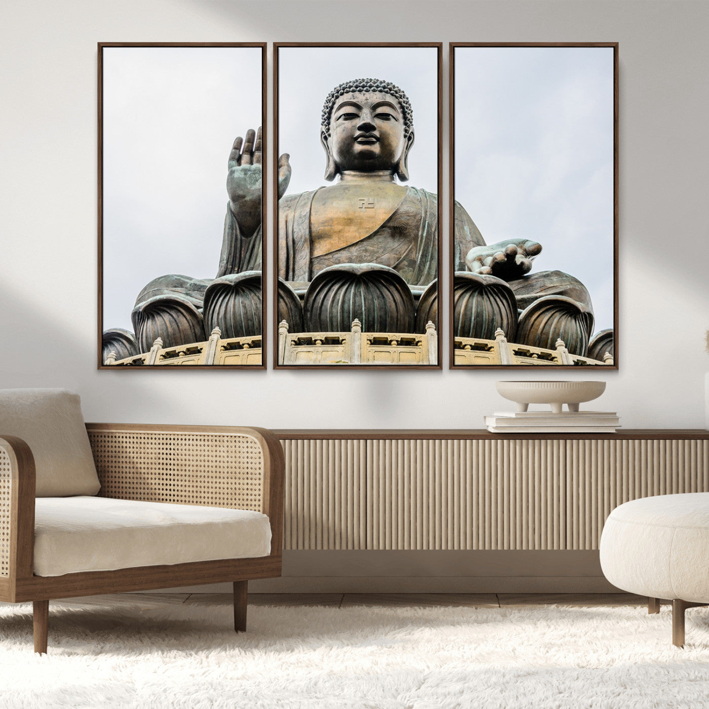 MGV-FC-48X32-3P - Buddha Statue Wall Art Canvas Print