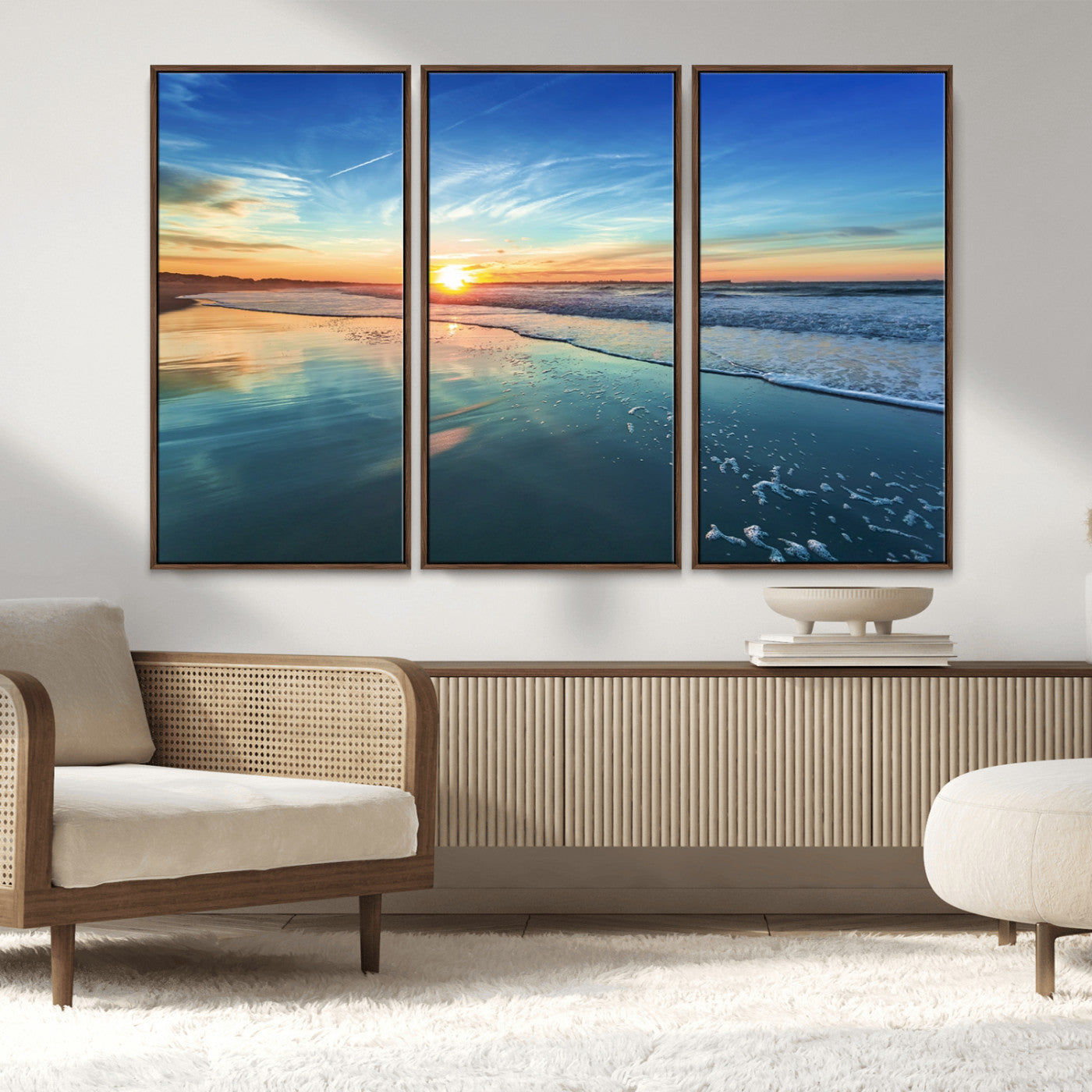 MGV-FC-48X32-3P - Blue Sky and Beach Wall Art Canvas Print