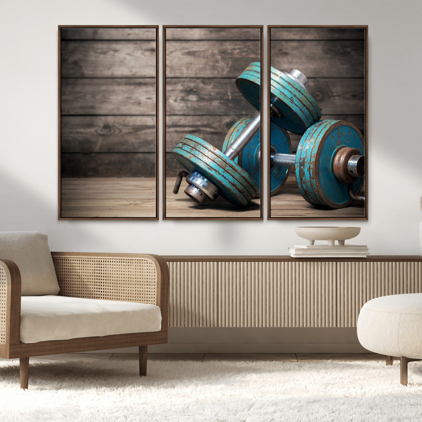 MGV-FC-48X32-3P - Dambell and Sport Wall Art Canvas Print
