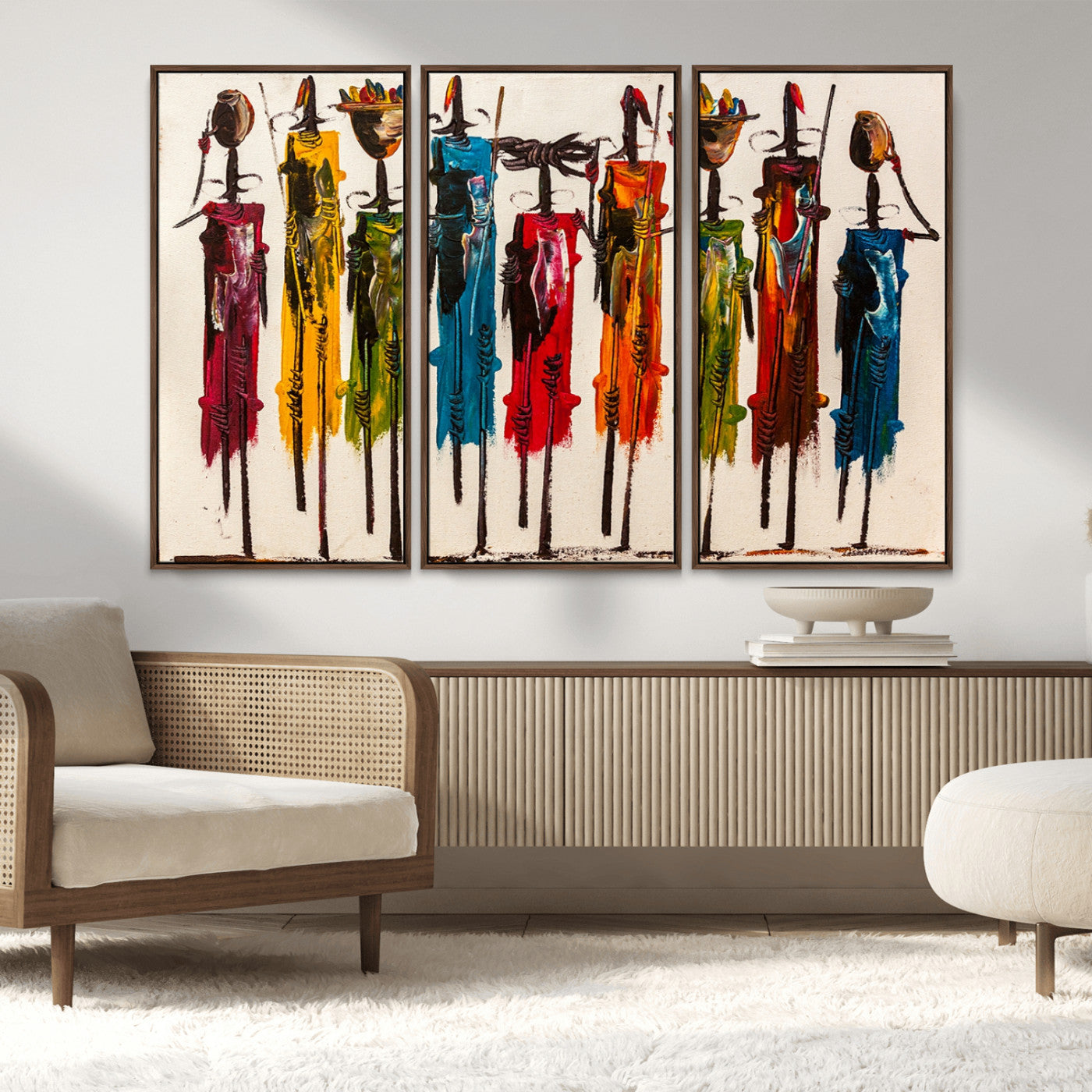 MGV-FC-48X32-3P - Abstract African Women Wall Art Canvas Print