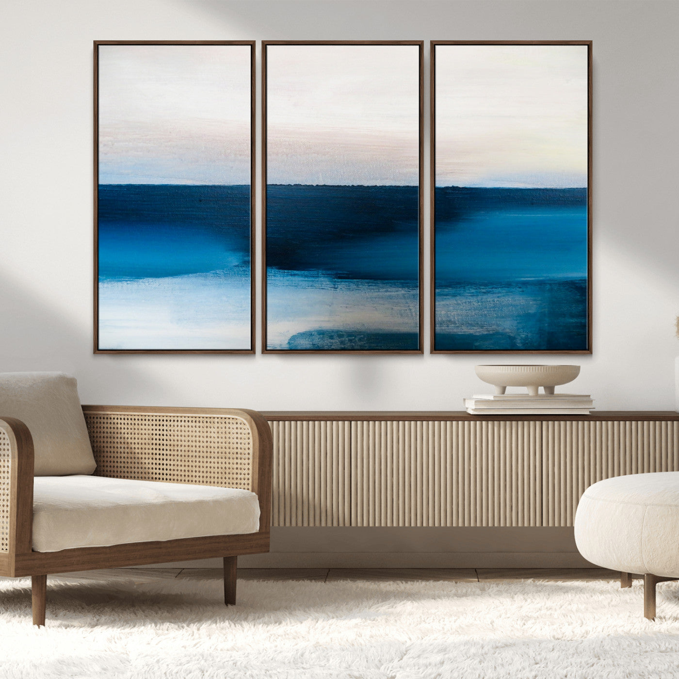 MGV-FC-48X32-3P - Dark Blue Abstract Wall Art Canvas Print