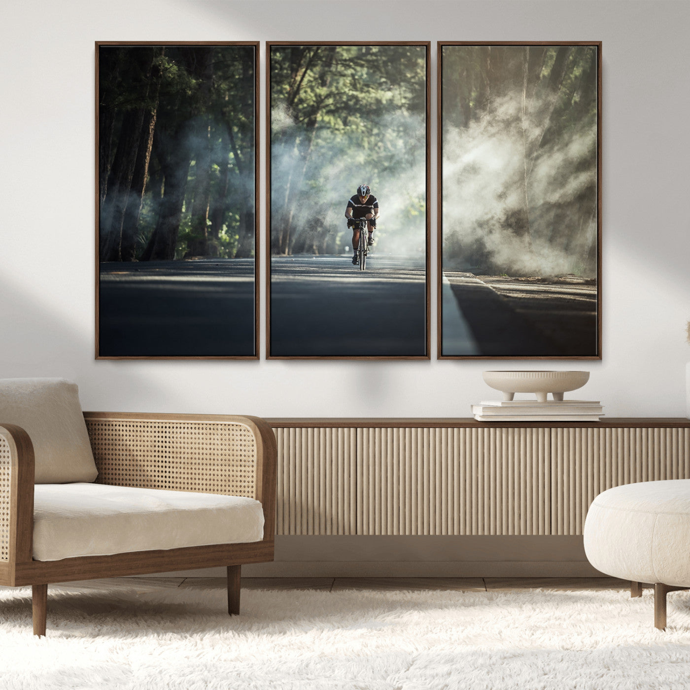 MGV-FC-48X32-3P - Cycling Road Bike in the Morning, Cycling Road Bike Canvas Print