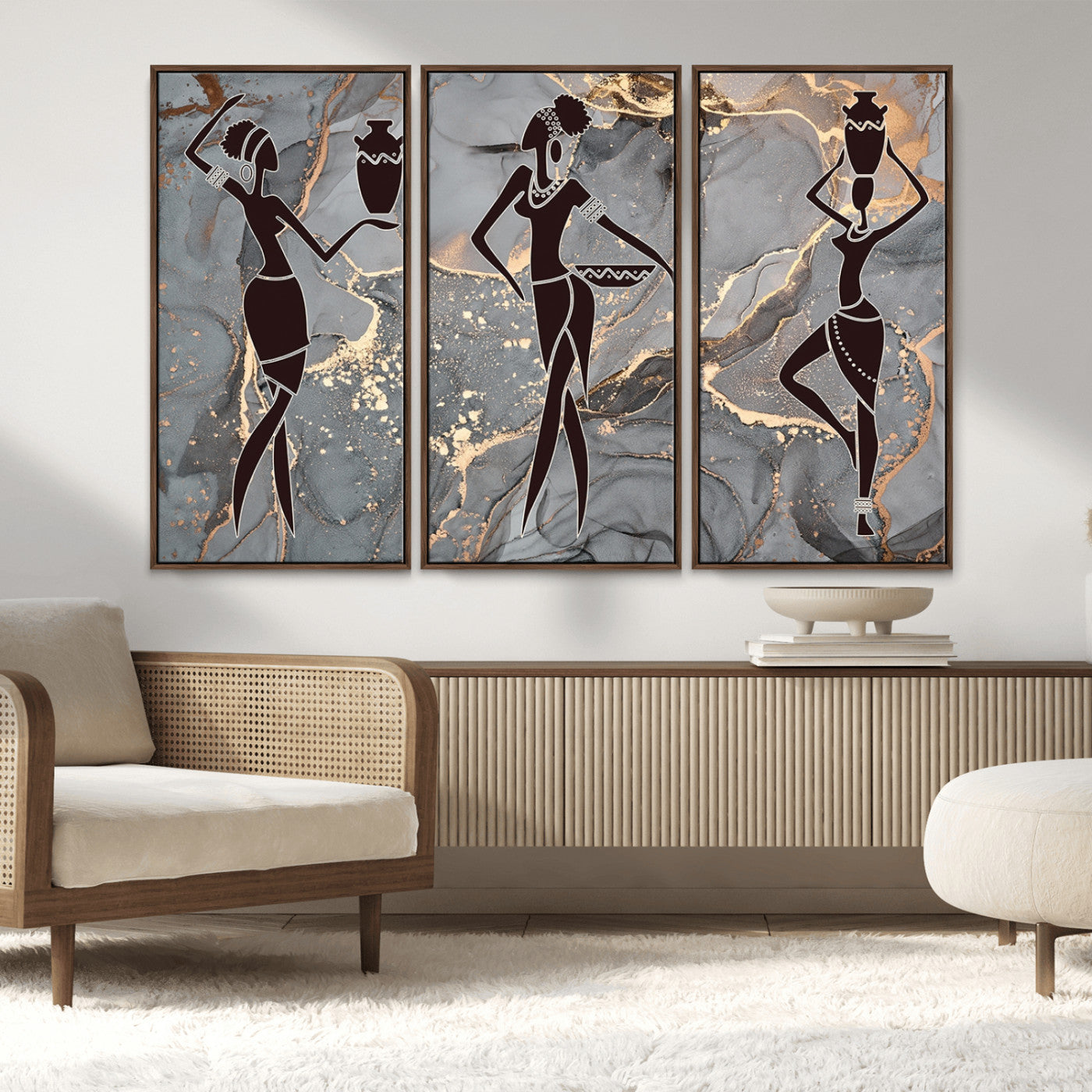 MGV-FC-48X32-3P - Abstract African Womens Art Canvas Print