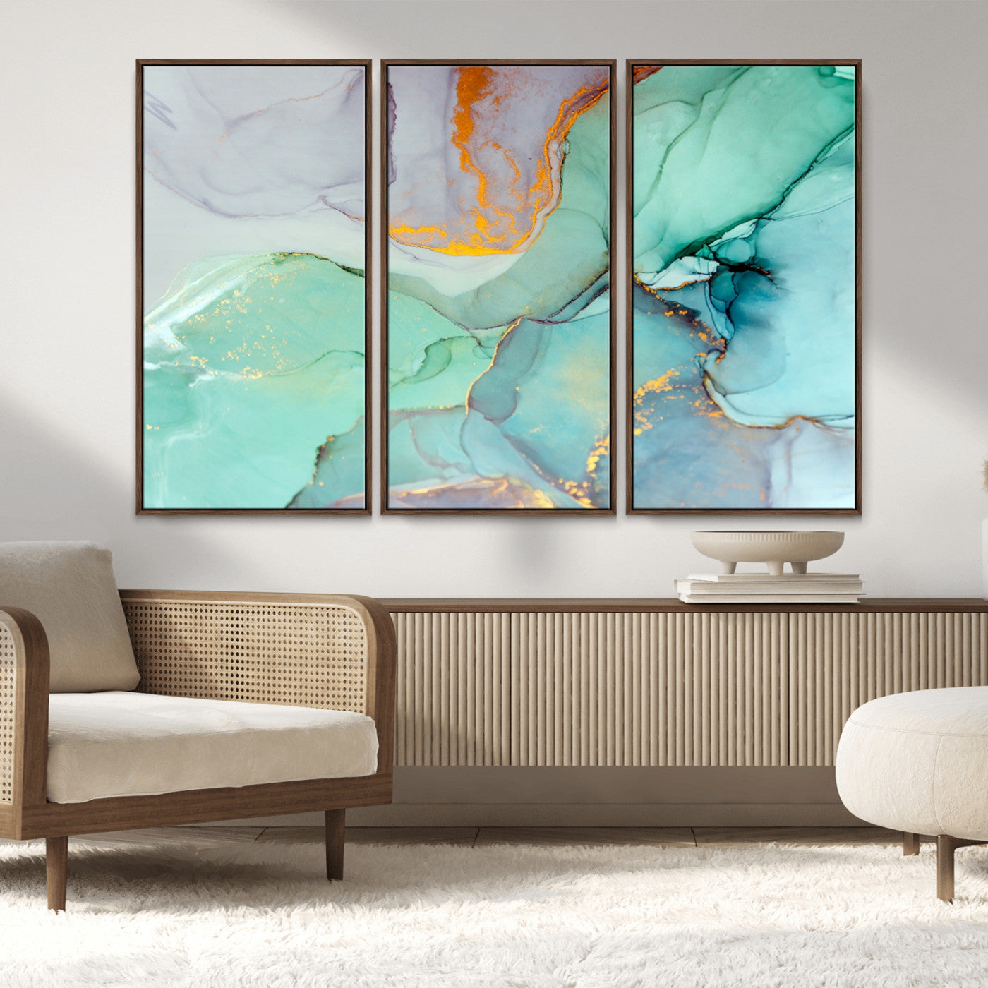 MGV-FC-48X32-3P - Colorful Marble Fluid Effect Canvas Wall Art Print