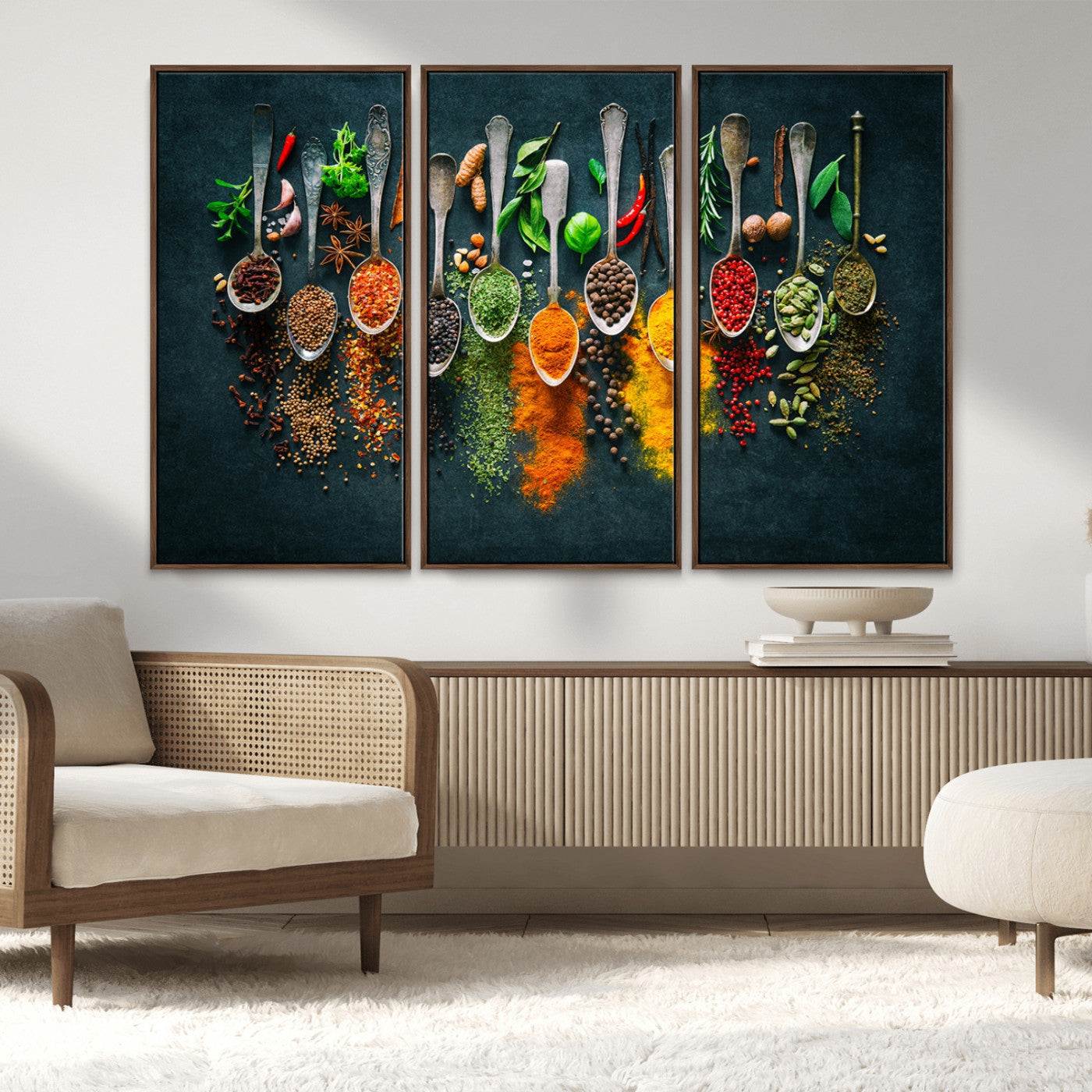 MGV-FC-48X32-3P - Herbs and Spices Kitchen Wall Art Canvas Print