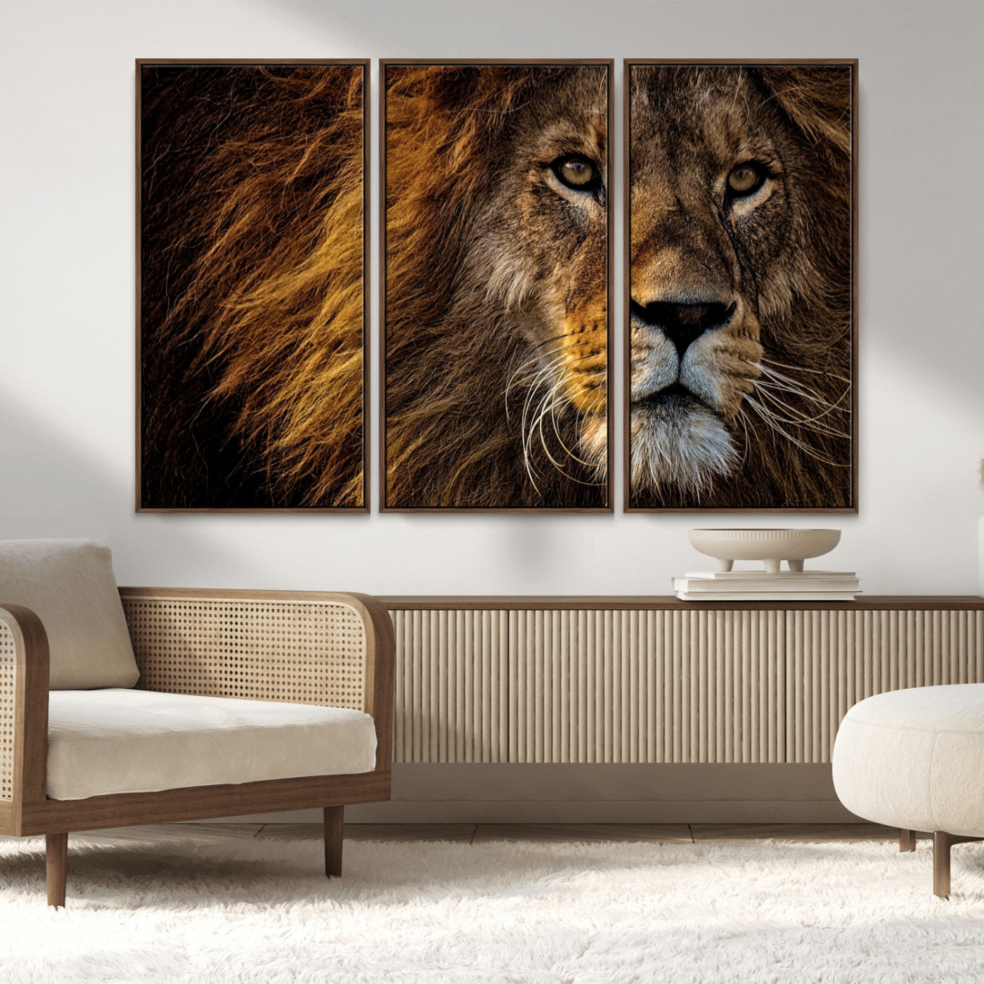 MGV-FC-48X32-3P - Mighty Lion Wall Art Animal Canvas Print