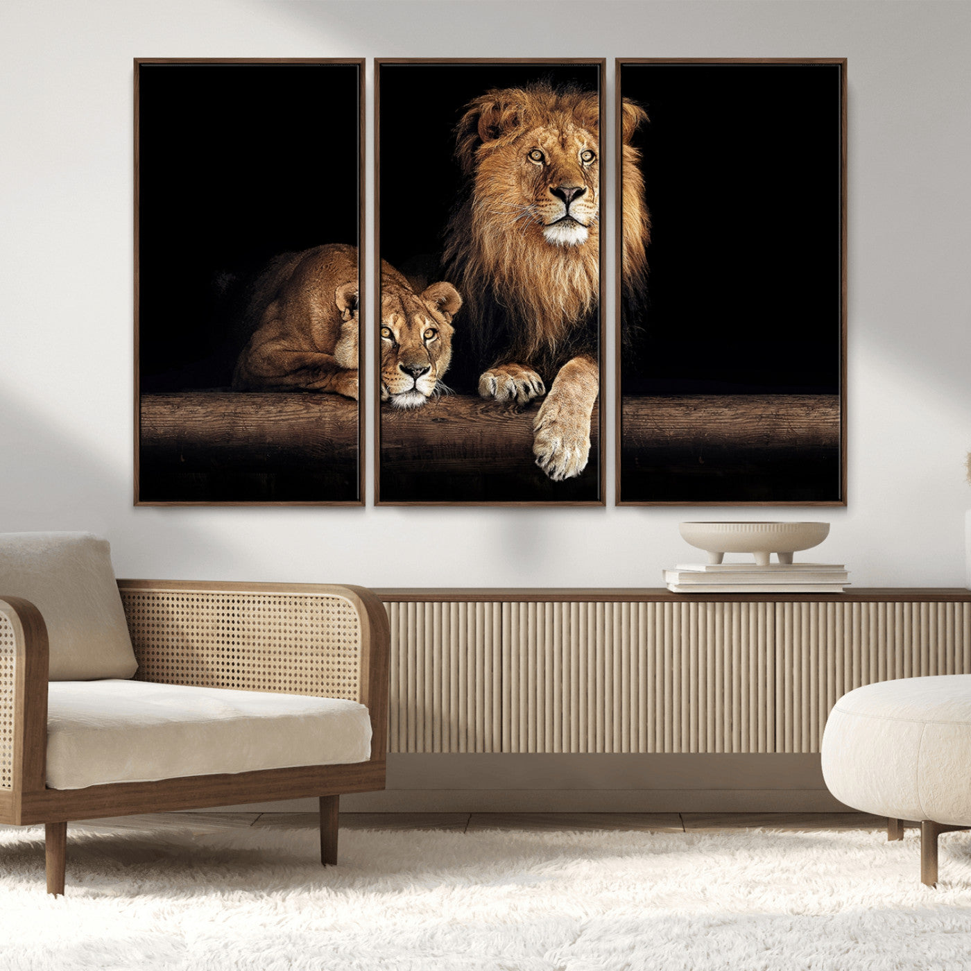 MGV-FC-48X32-3P - Lion Canvas Wall Art Animal Print