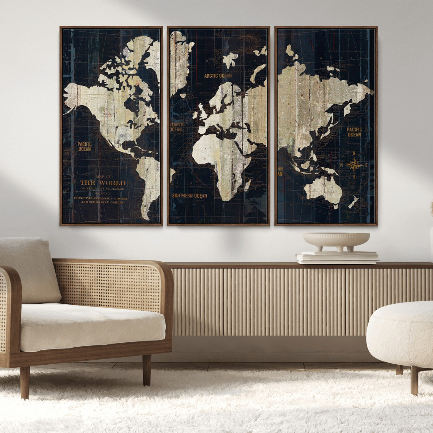 MGV-FC-48X32-3P - Push Pin World Map Canvas Print – Framed Wall Art for Couples to Track Their Travels – Anniversary