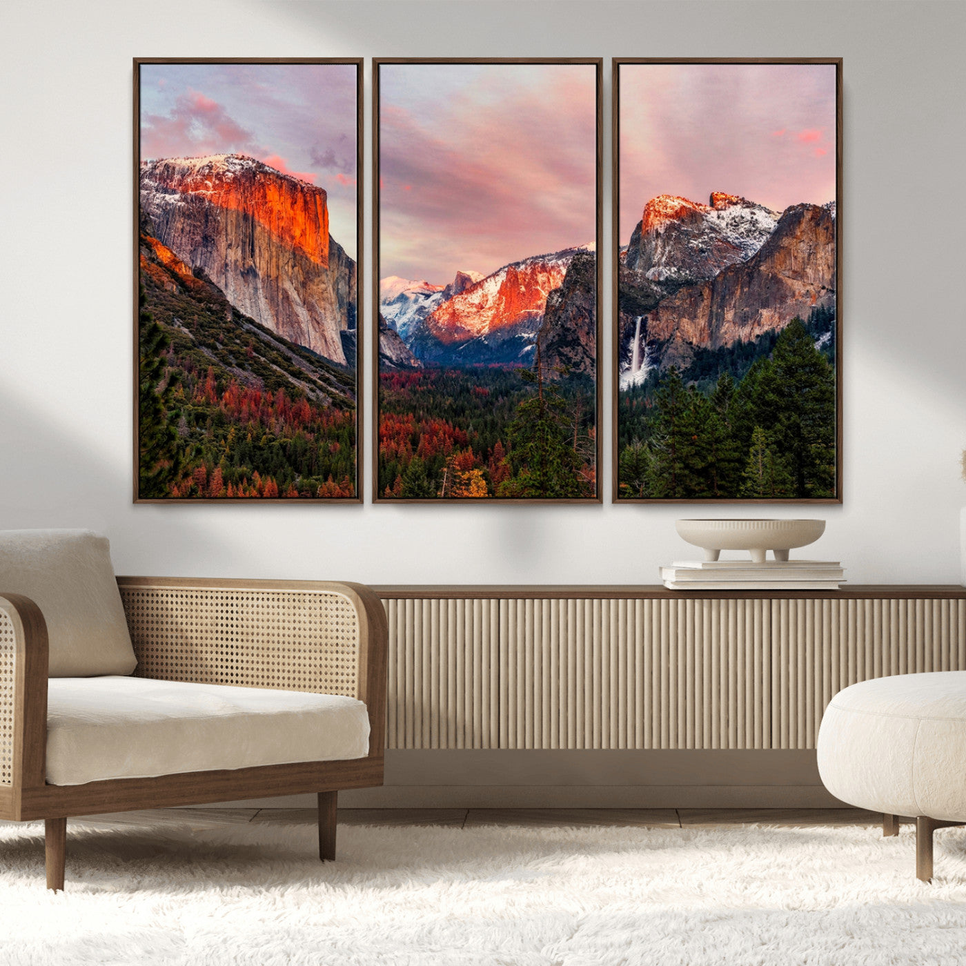 MGV-FC-48X32-3P - Yosemite Half Dome Wall Art Canvas Print El Capitan