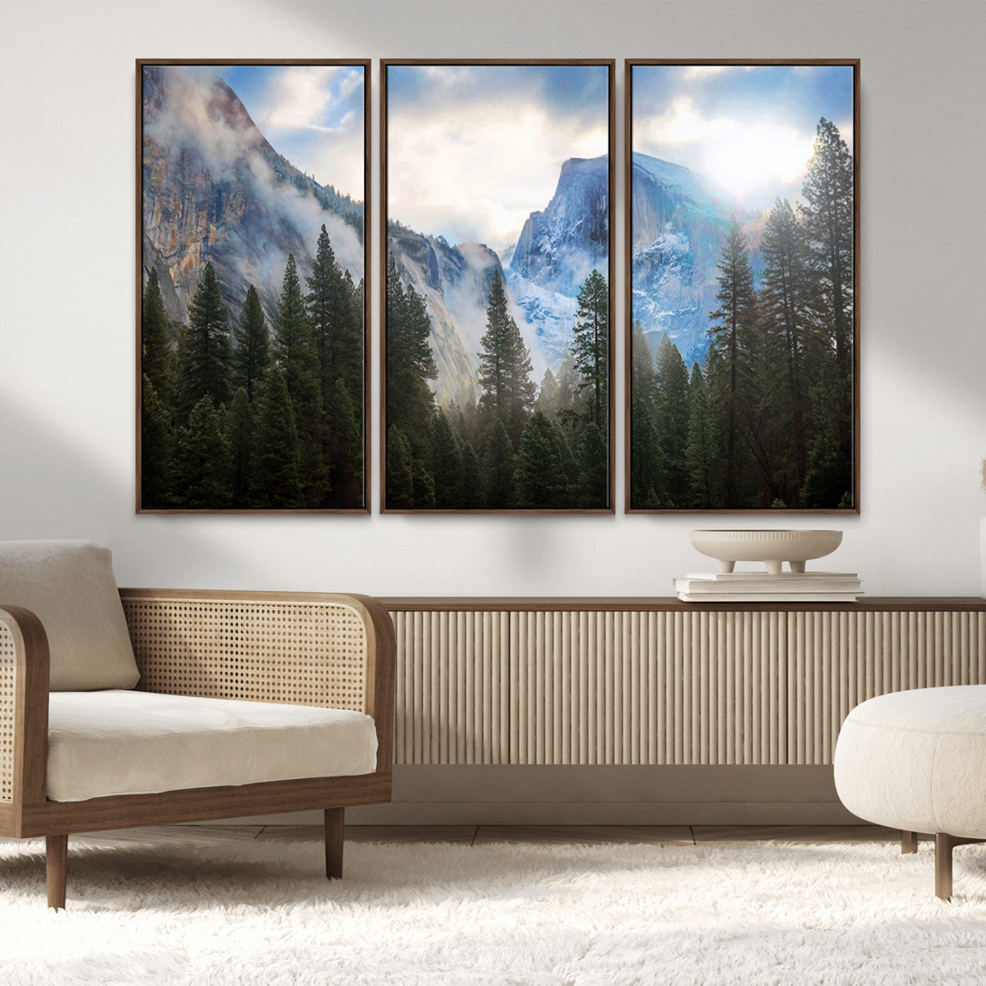 MGV-FC-48X32-3P - Half Dome Yosemite Calinia Wall Art Canvas Print El Capitan