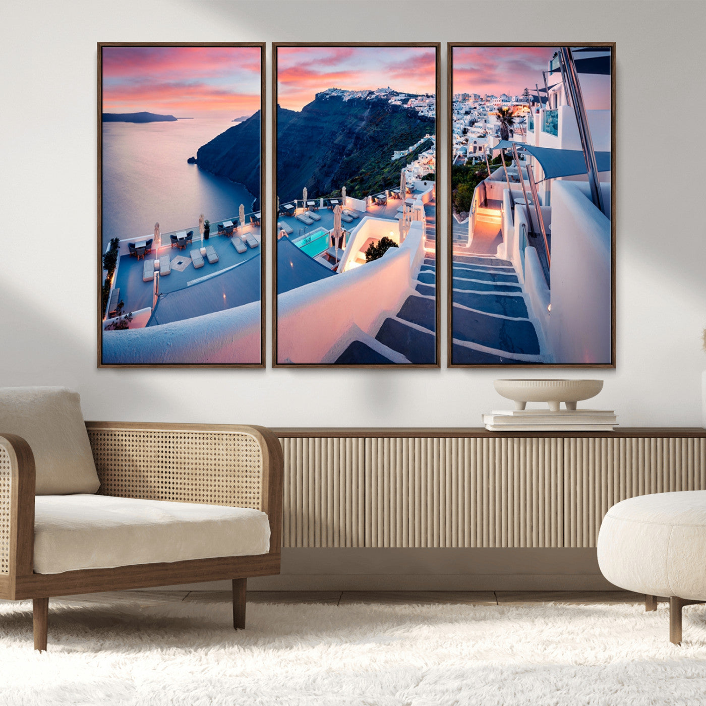 MGV-FC-48X32-3P - Santorini Island Wall Art Canvas Print