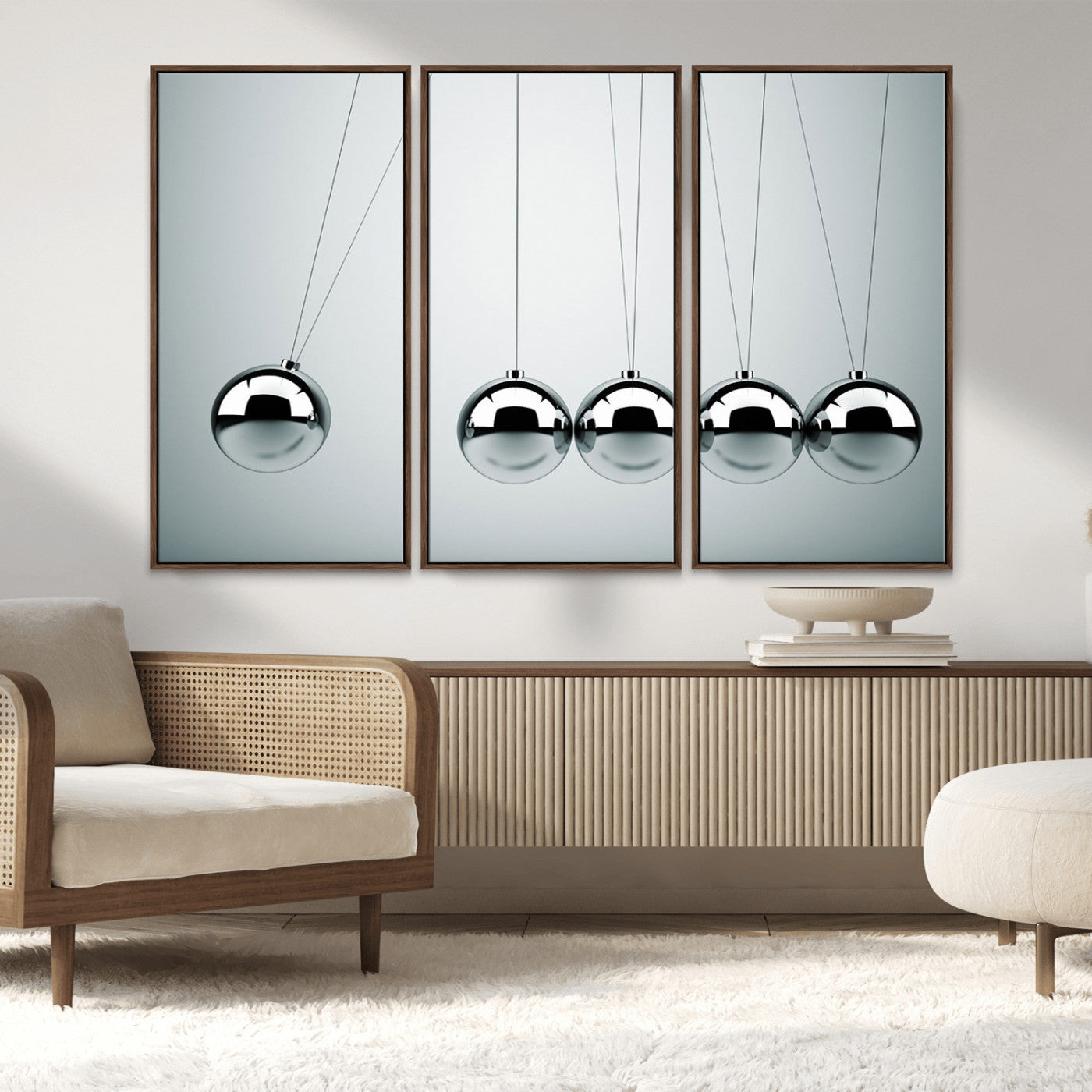 MGV-FC-48X32-3P - Newton's Cradle Wall Art Canvas Print, Framed Newton Cradle Wall Art