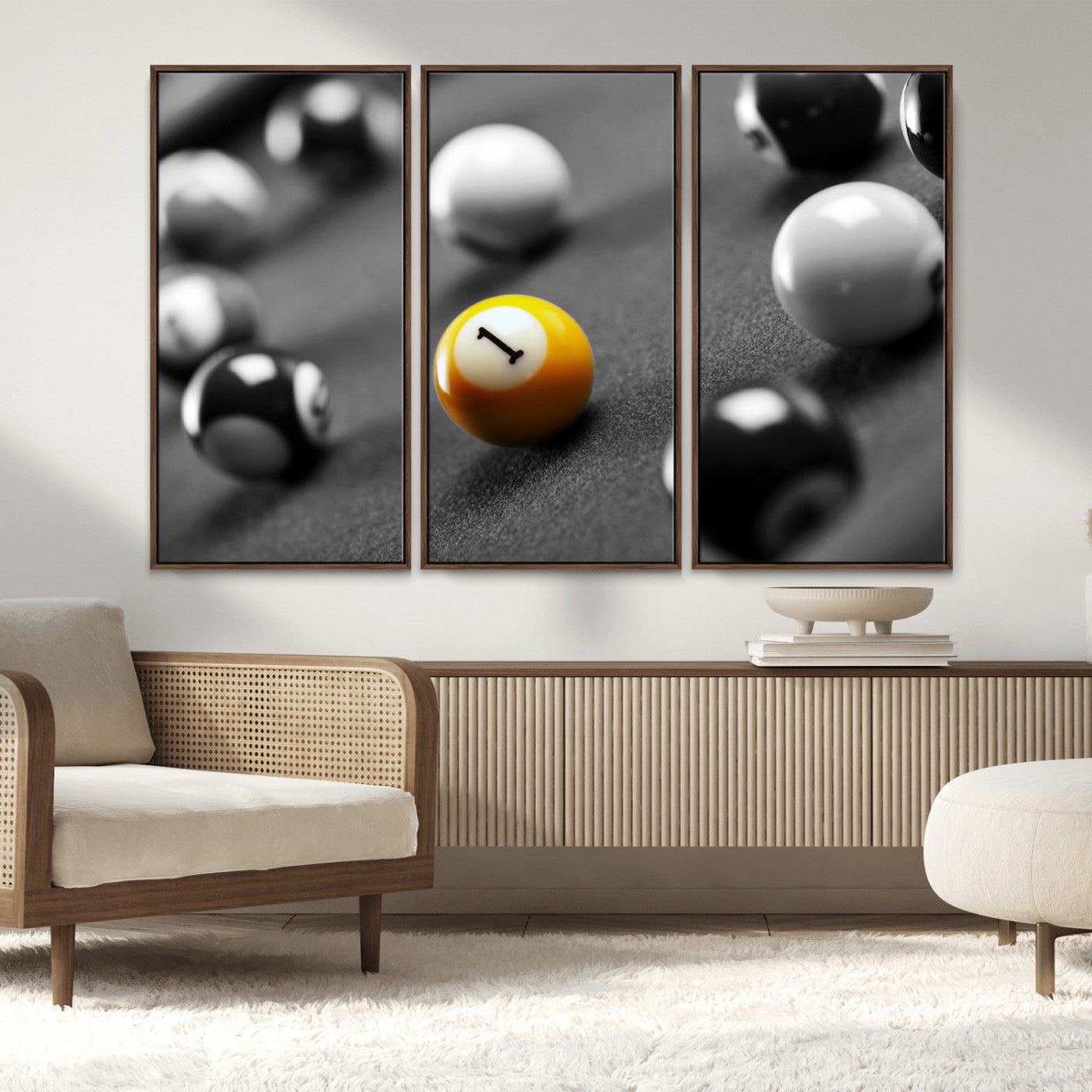 MGV-FC-48X32-3P - Wall Art Pool Table and Balls Canvas Print