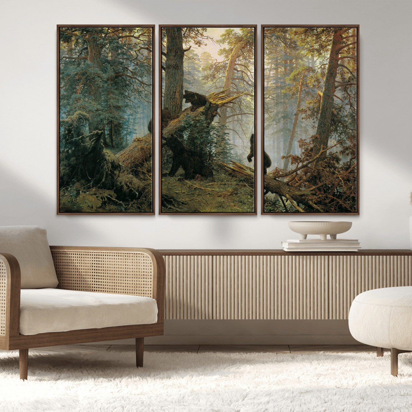 MGV-FC-48X32-3P - Grizzly Bear Cubs Wall Art Canvas Print