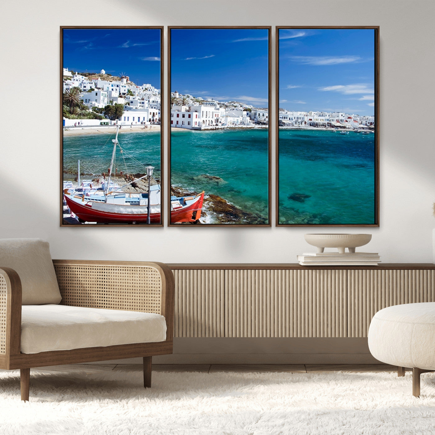 MGV-FC-48X32-3P - Santorini Wall Art Canvas Print