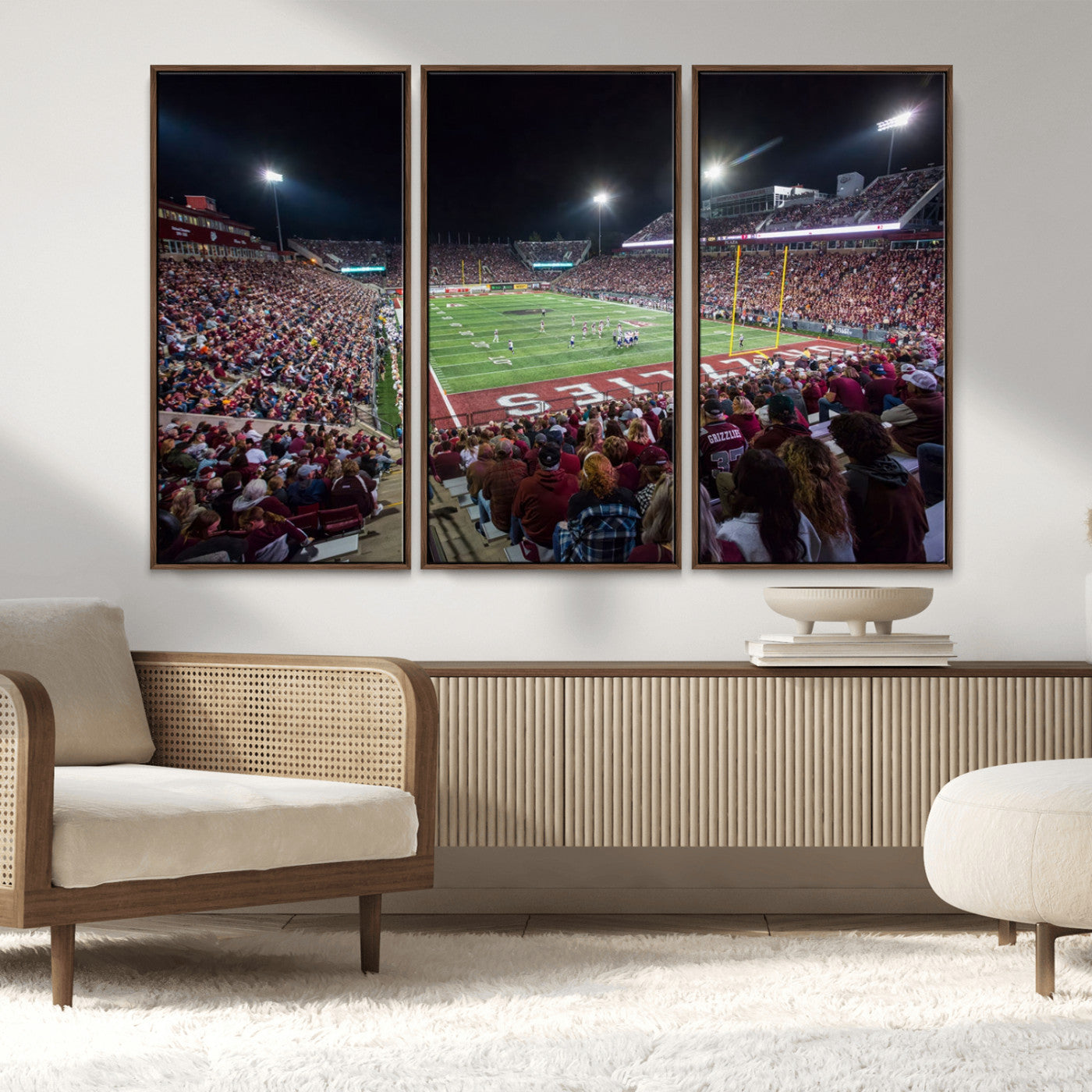 MGV-FC-48X32-3P - American Football Wall Art Canvas Print, Stadium Sport Wall Art Print