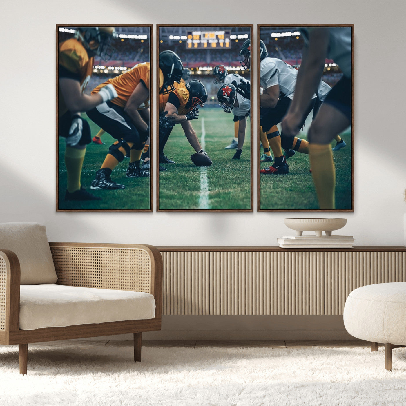 -American Football Playing Wall Art Canvas Print
