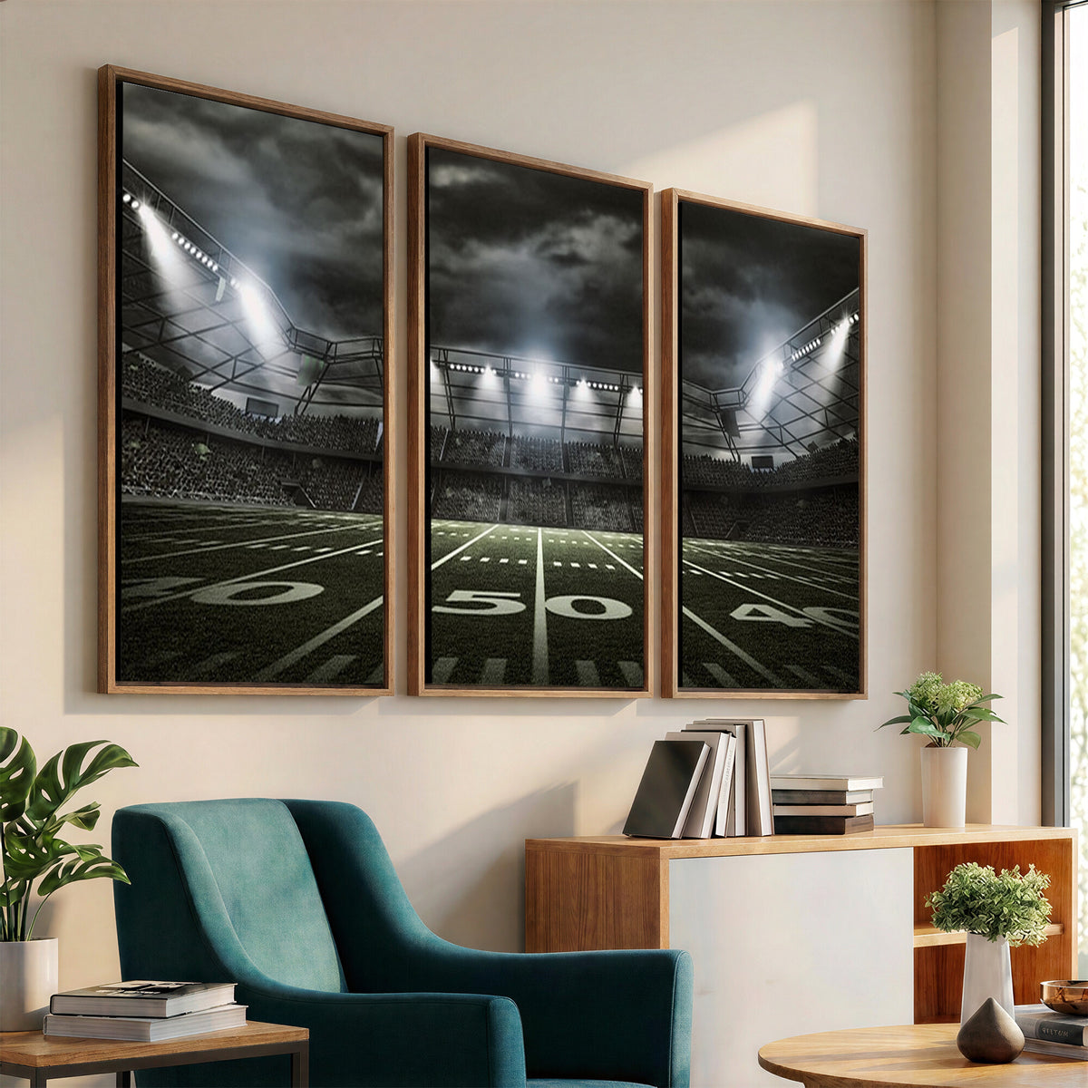 90107-MGV-CV-36X24 - American Football Stadium Wall Art Canvas Print, Stadium Sport Wall Art Print