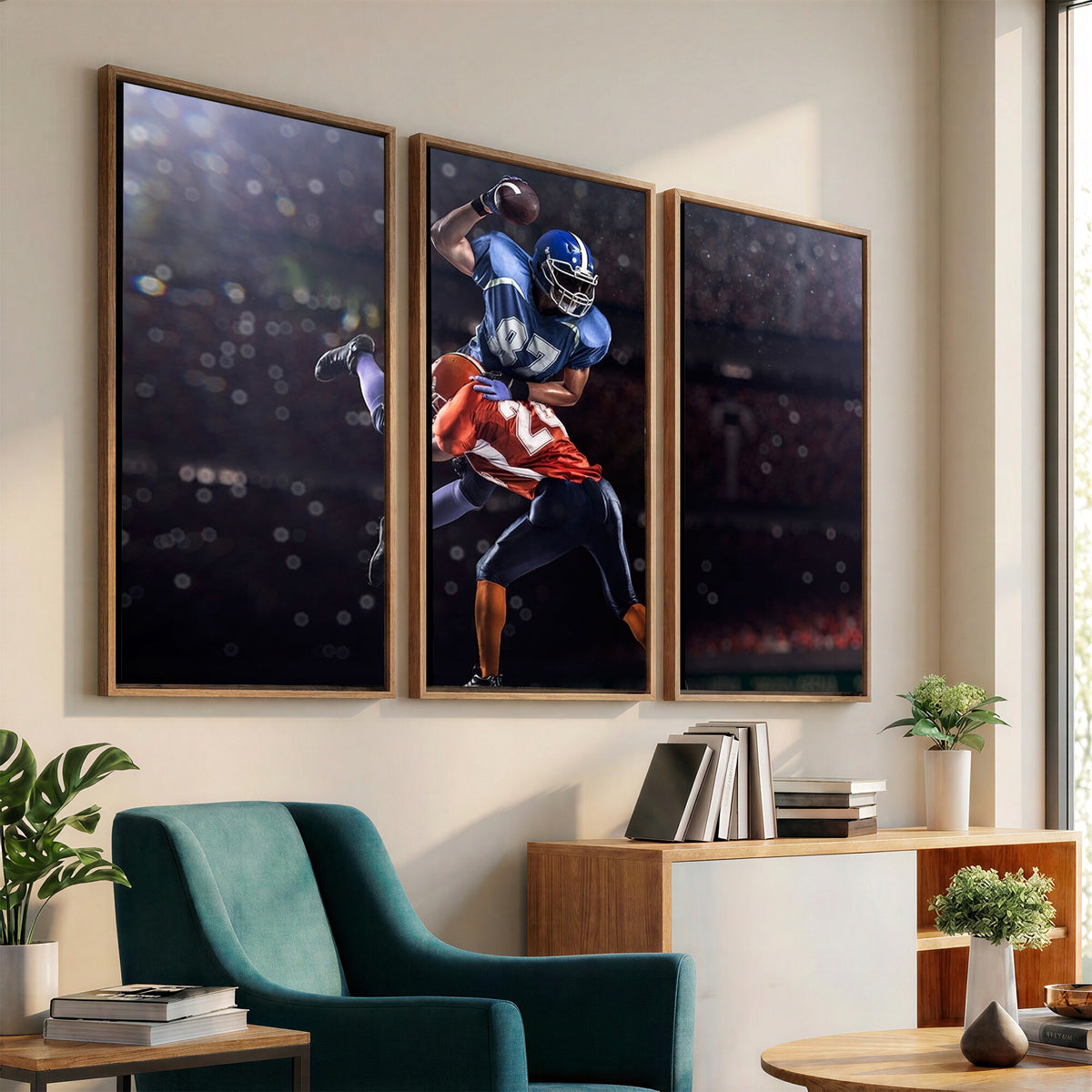 76491-MGV-CV-36X24 - American Football Wall Art Canvas Print, Stadium Sport Wall Art Print