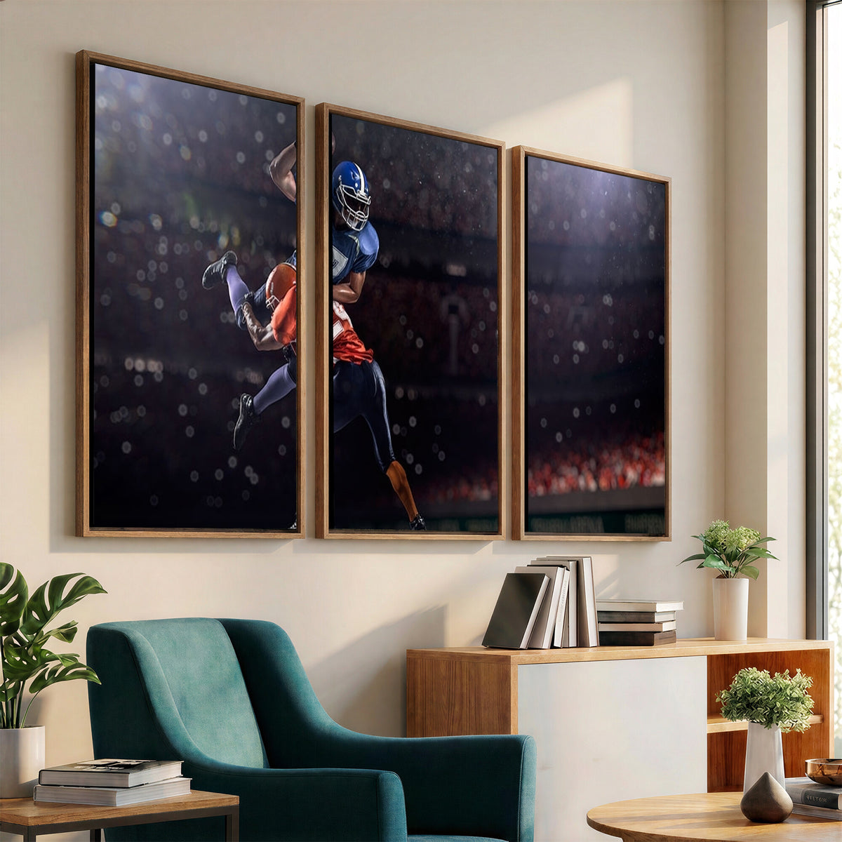 68009-MGV-CV-36X24 - American Football Wall Art Canvas Print, Stadium Sport Wall Art Print