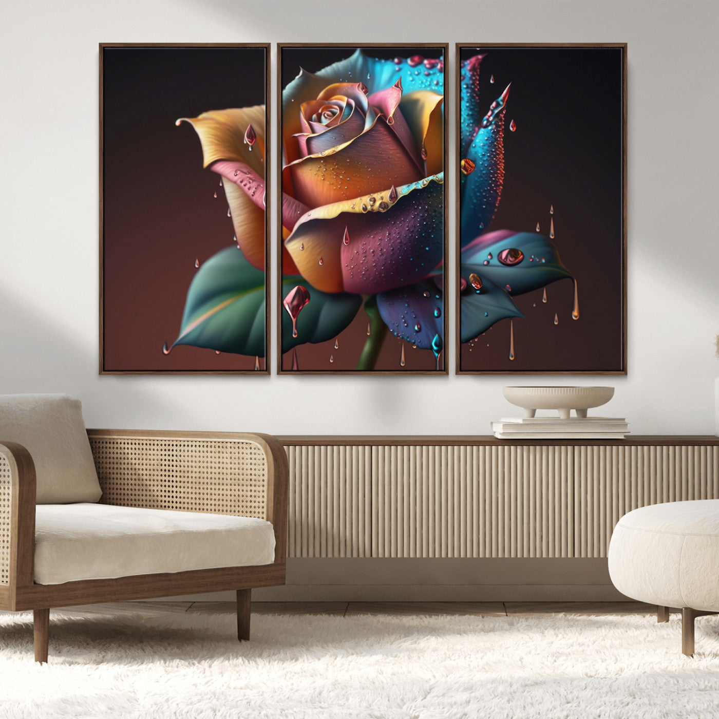 MGV-FC-48X32-3P - Abstract Rose Wall Art Canvas Print