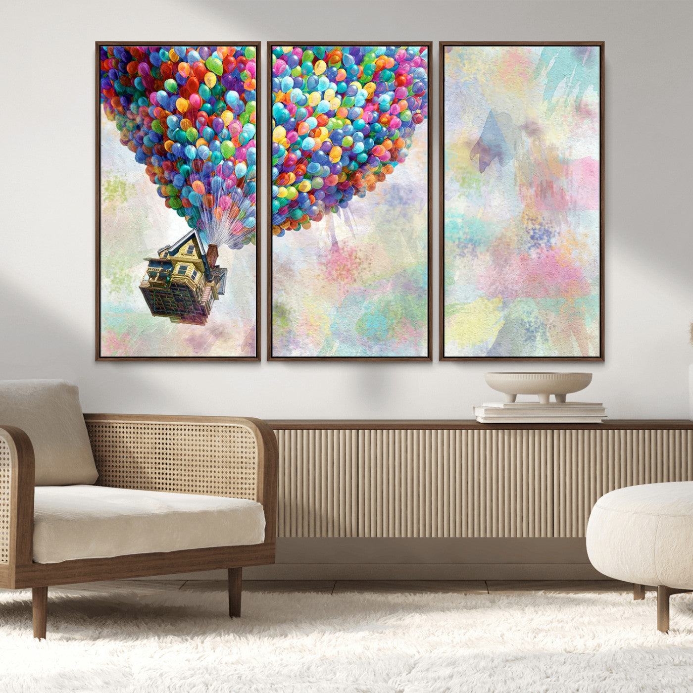 MGV-FC-48X32-3P - Up Pixar Poster, Look Up Pixar Wall Art, Up Pixar Canvas, Kids Play Game Room Decor Wall Art